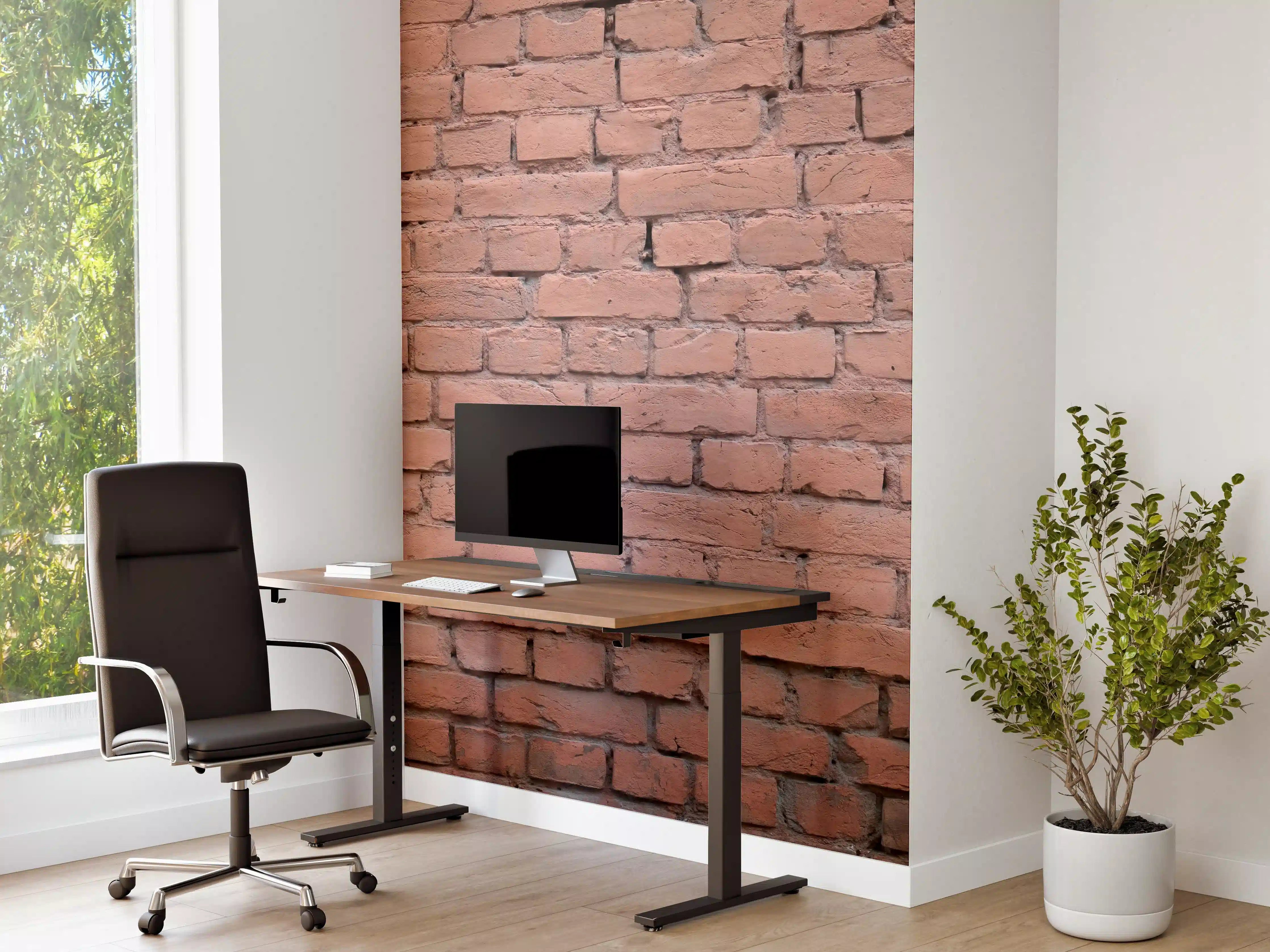 Büro Wandgestaltung - Rosafarbige Ziegelwandoberfläche