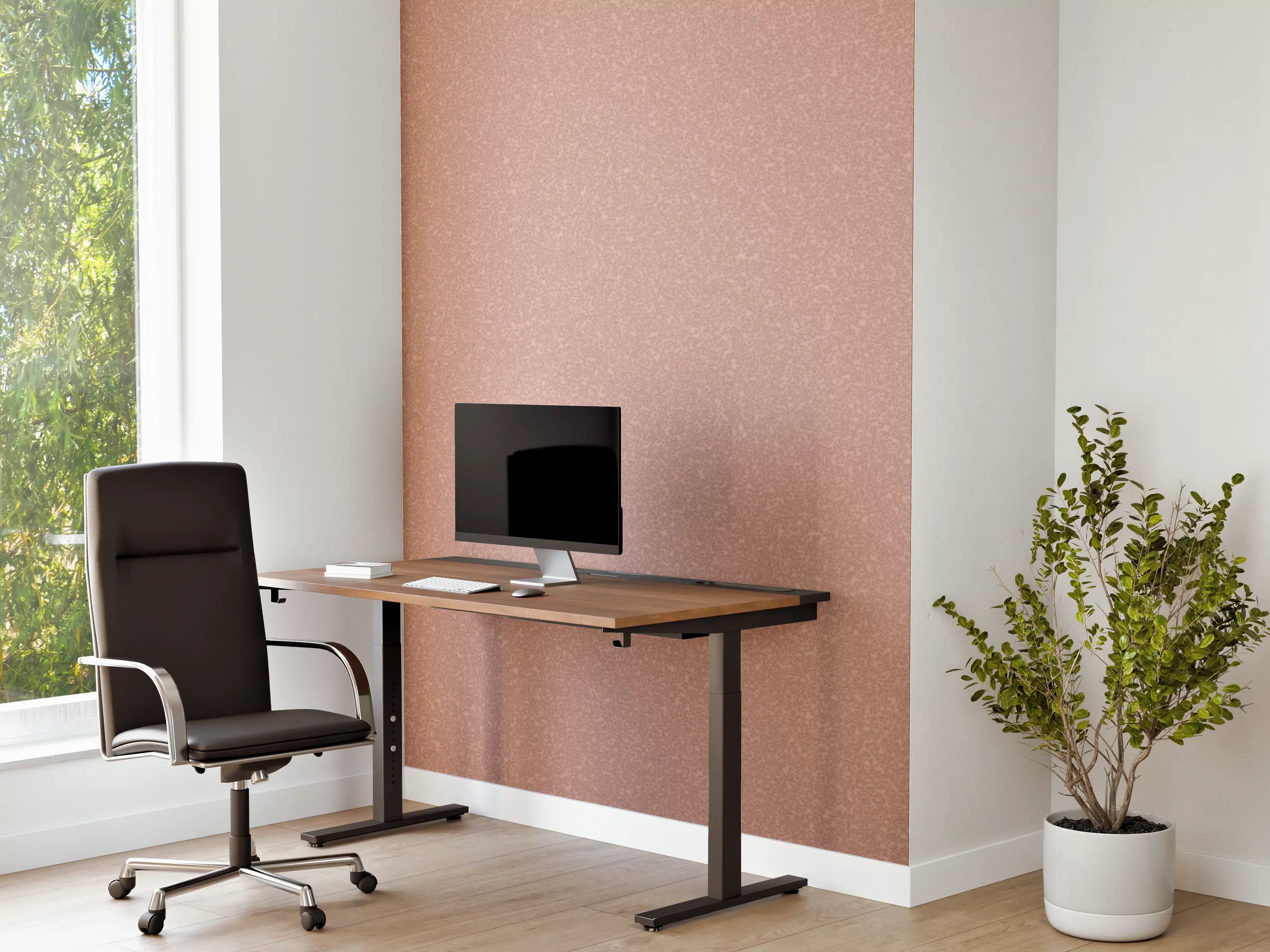 Büro Wandgestaltung - Rosé Gold Glitzertextur