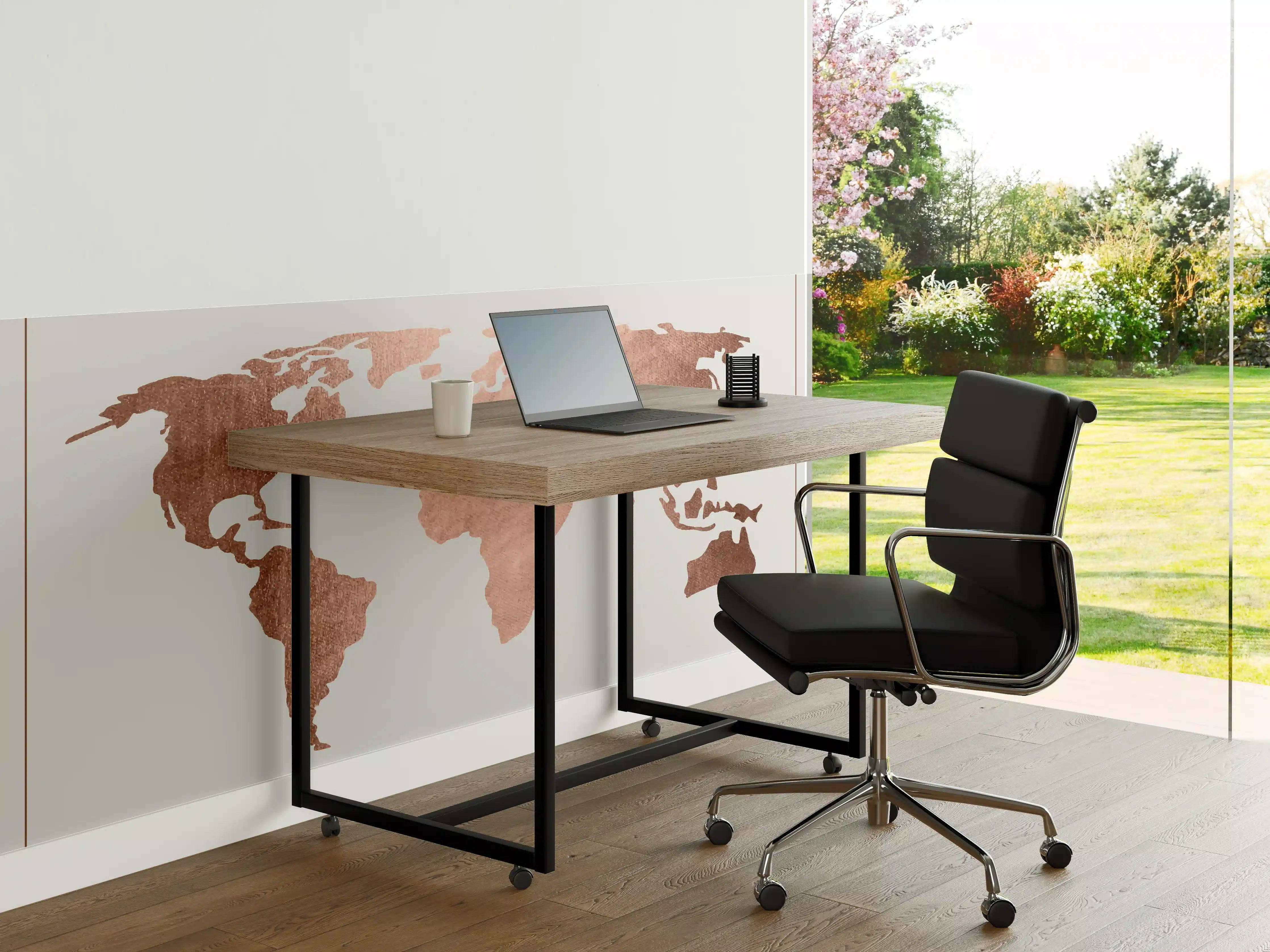 Büro Wandgestaltung - Roségold-Farbene Weltkarte EPS