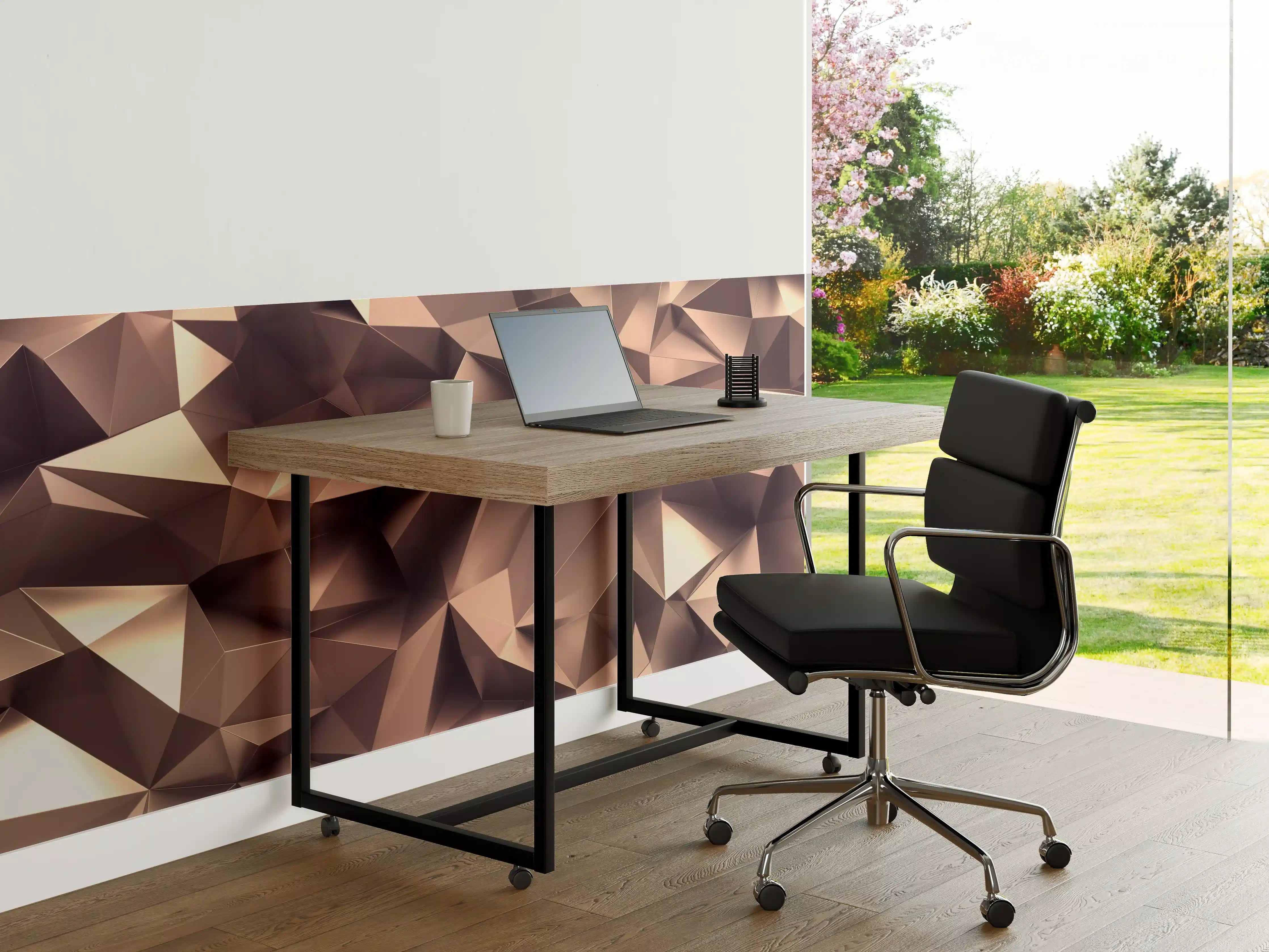 Büro Wandgestaltung - Roségold Kristall-Polygon-Hintergrund