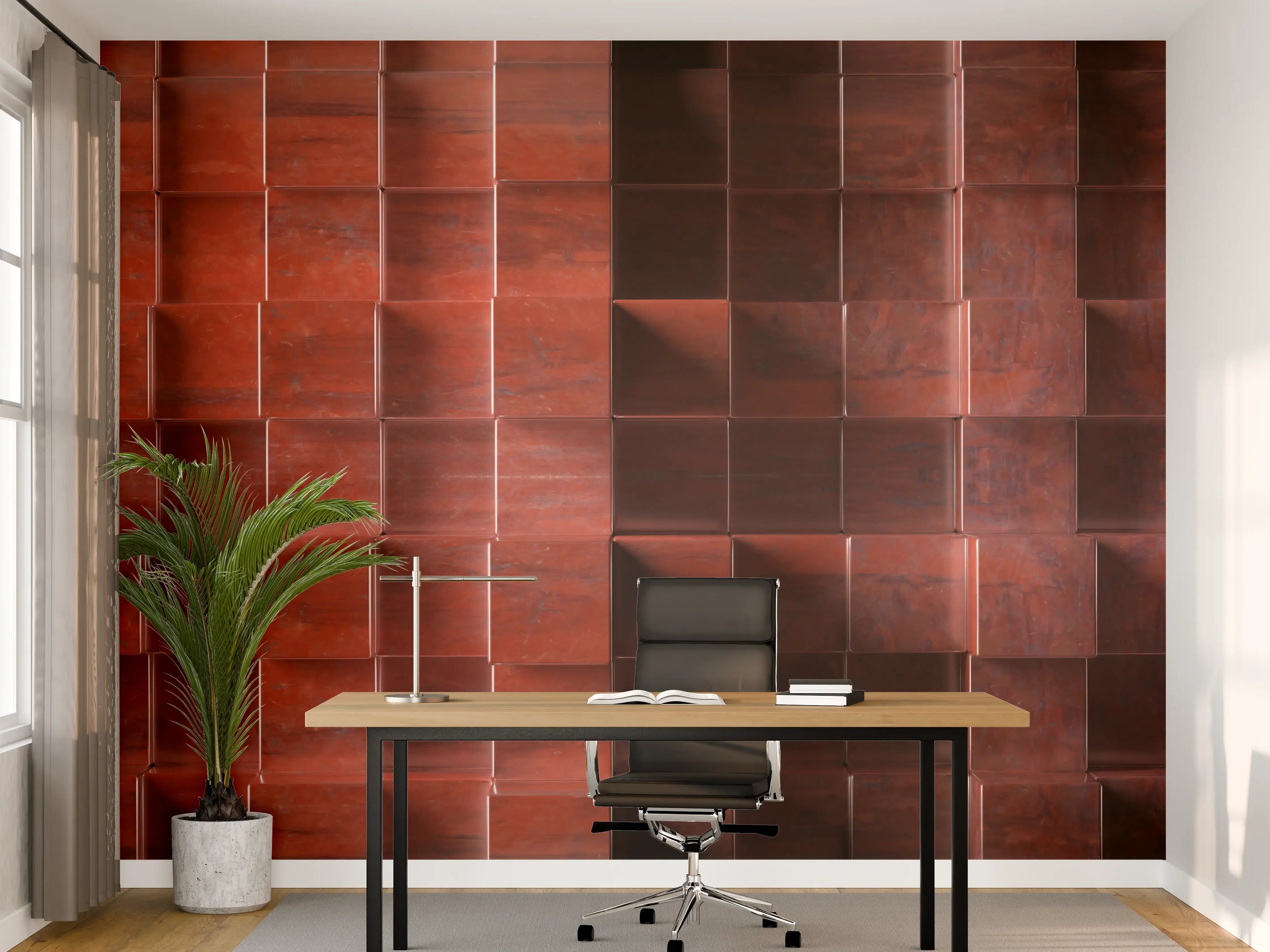 Büro Wandgestaltung - Rostige Metallwürfel Textur