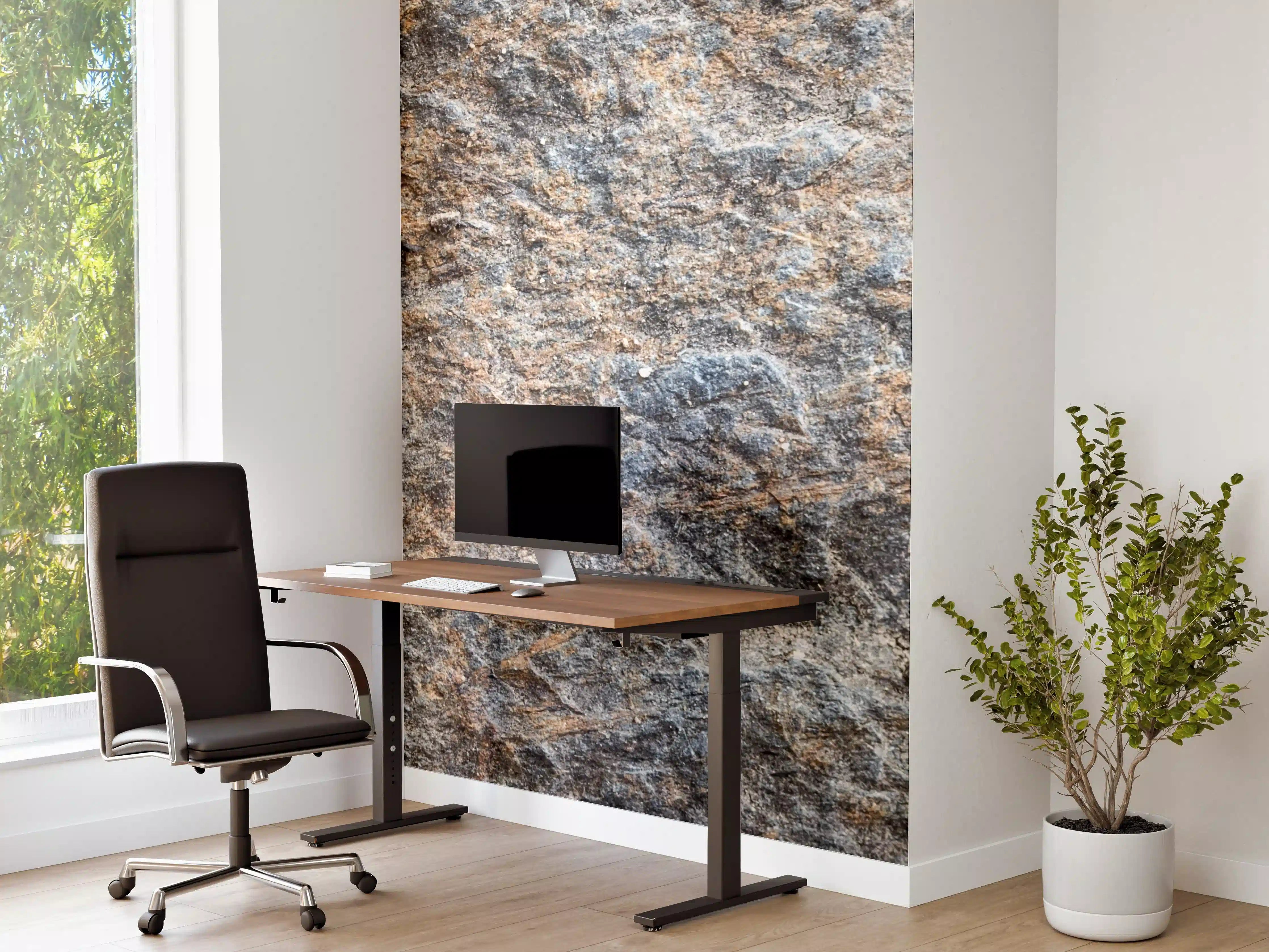 Büro Wandgestaltung - Rostige Steinstruktur mit erdigen Tönen