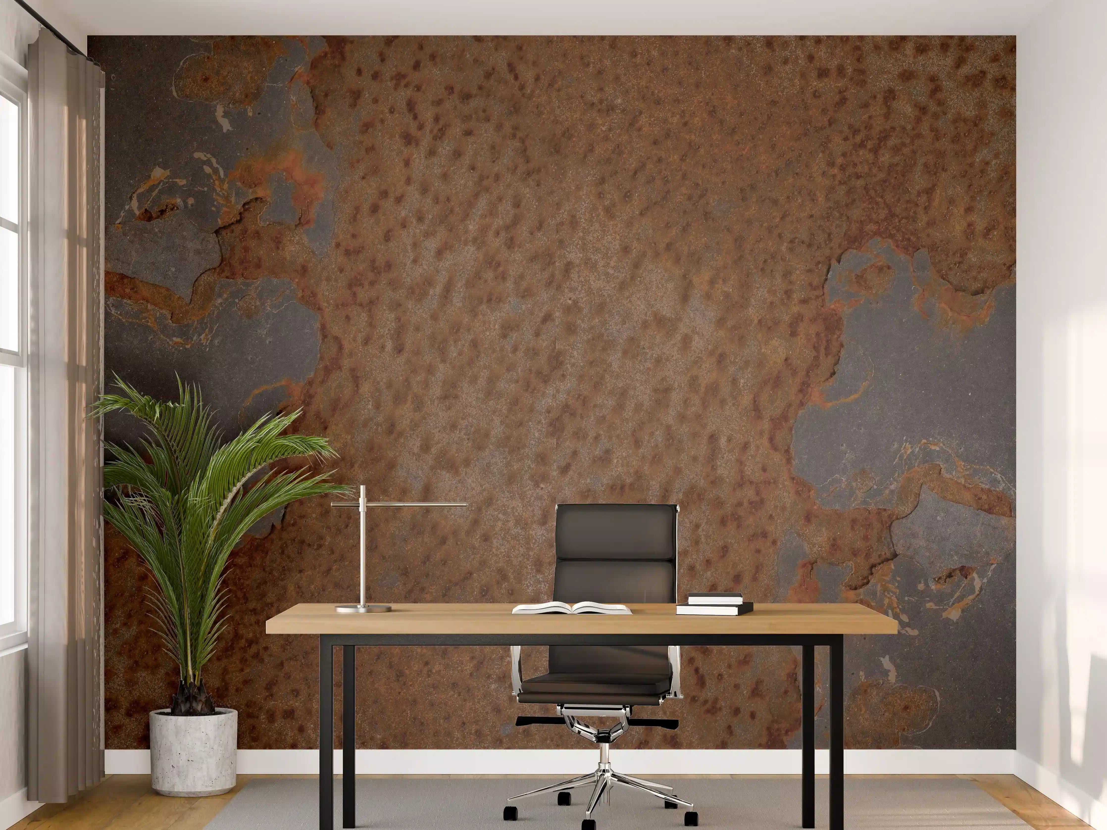 Büro Wandgestaltung - Rostiges Metall im Grunge-Stil