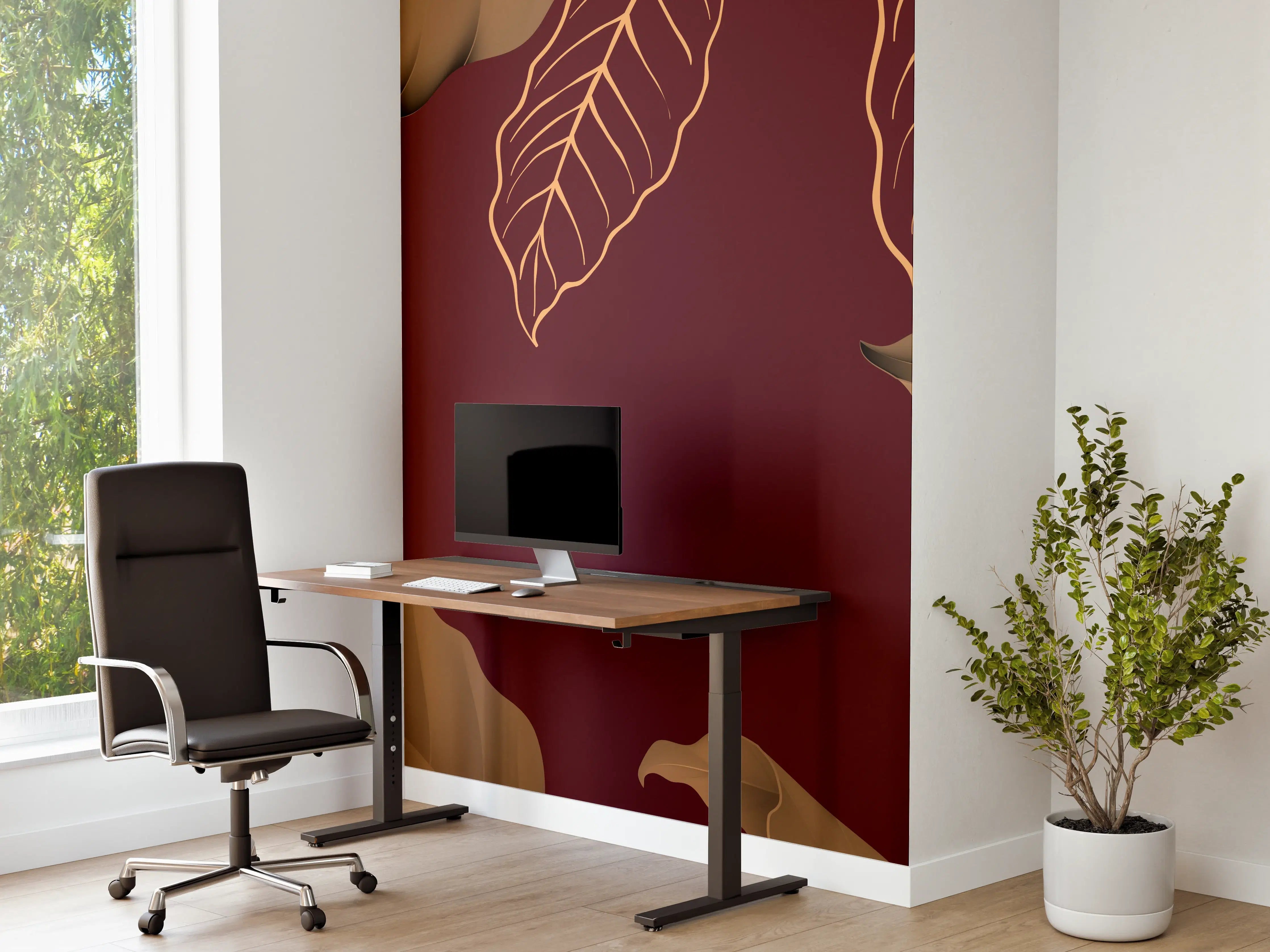 Büro Wandgestaltung - Rot-Braune Blätter