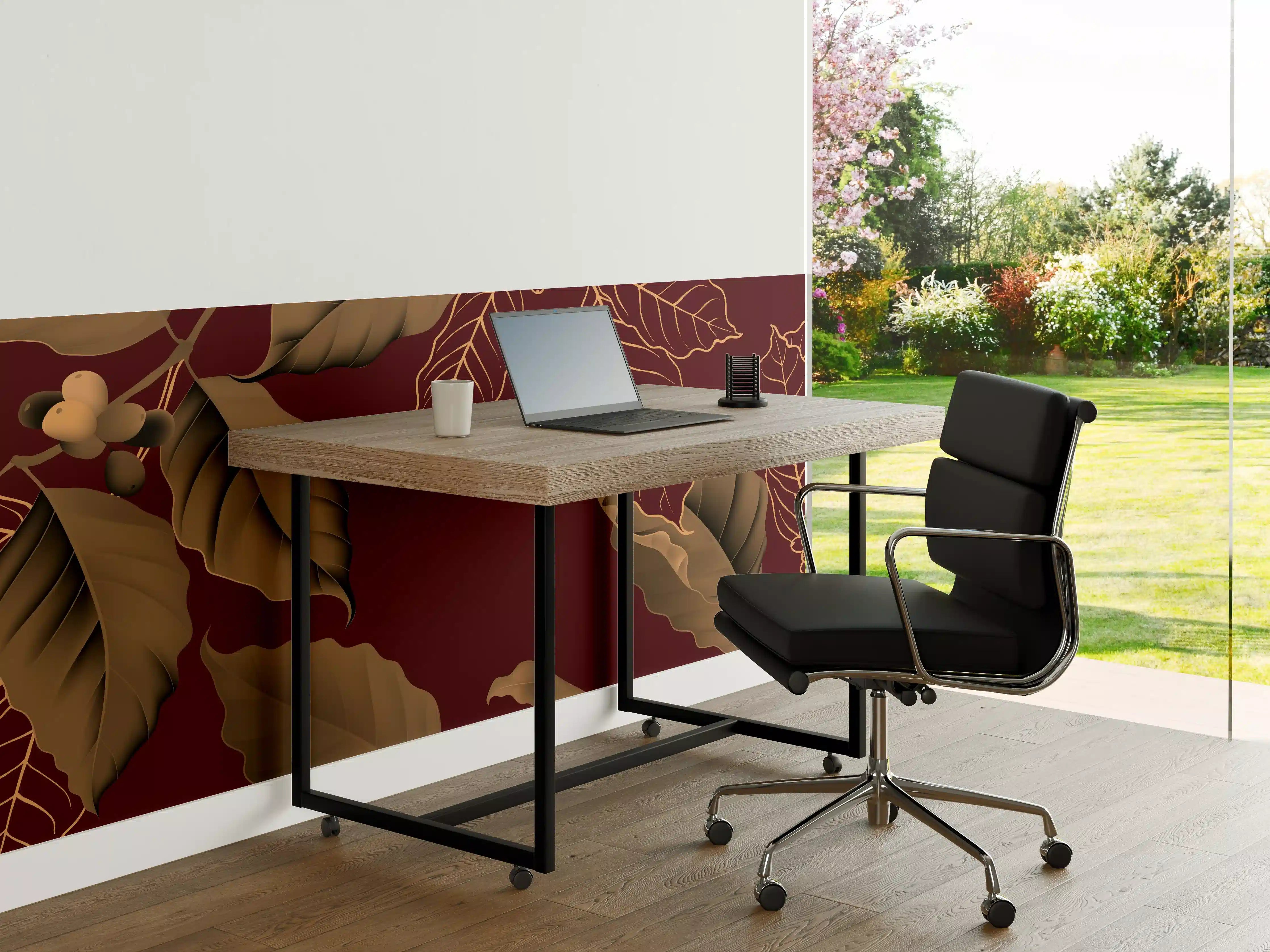 Büro Wandgestaltung - Rot-Braune Blätter