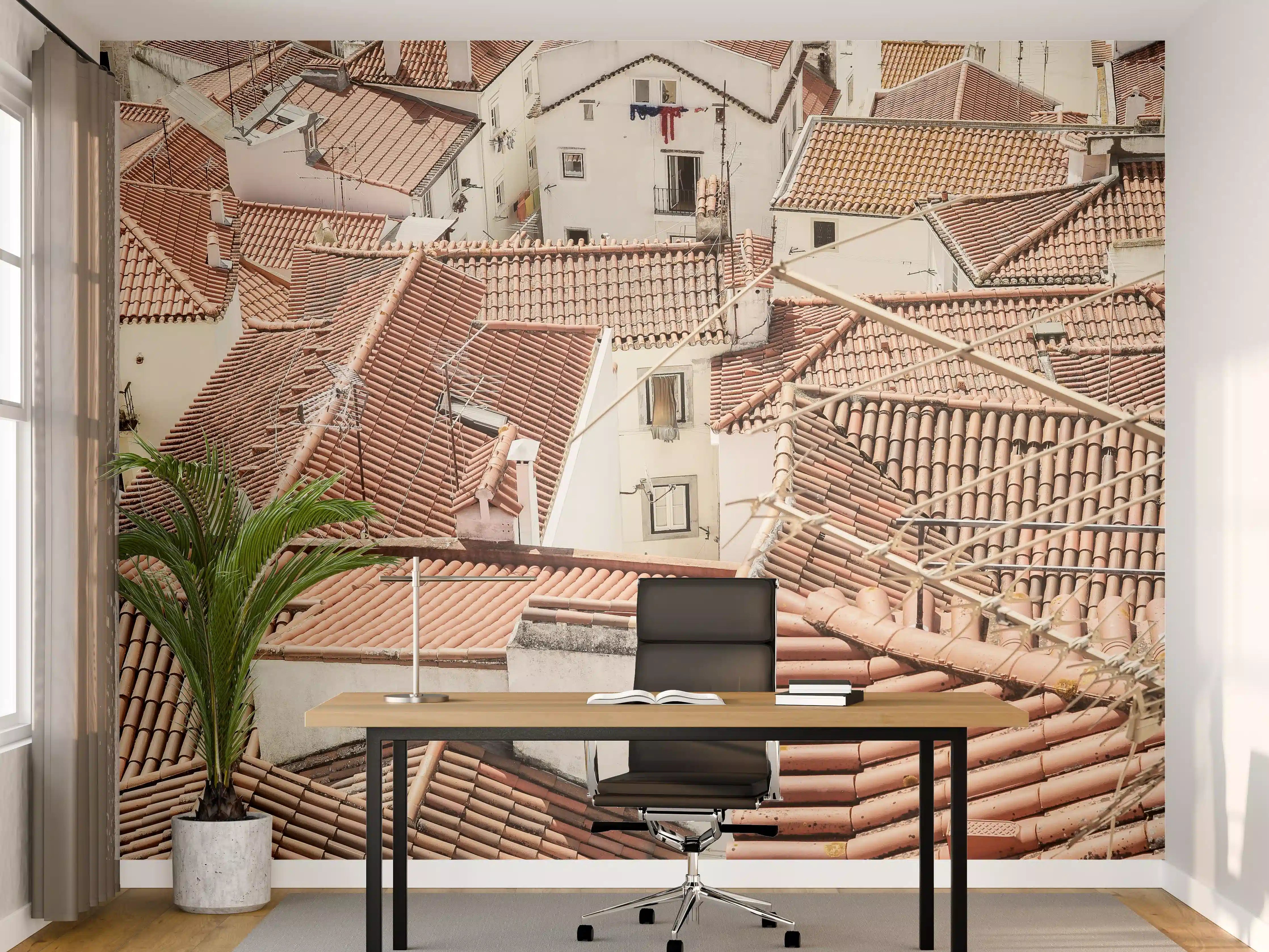 Büro Wandgestaltung - Rot-Braune Dächer Ansicht