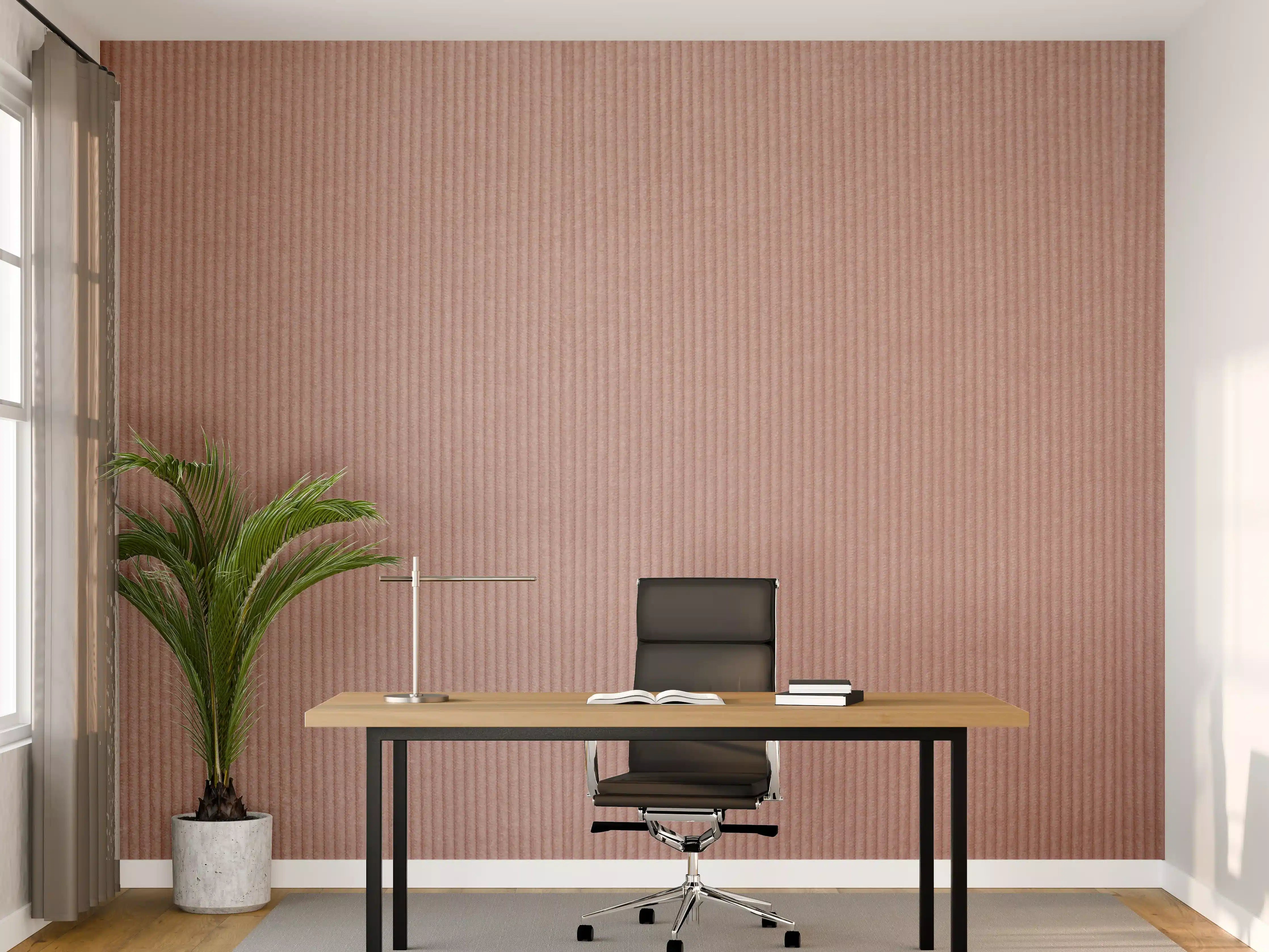 Büro Wandgestaltung - Rotbraunes Kord Textil