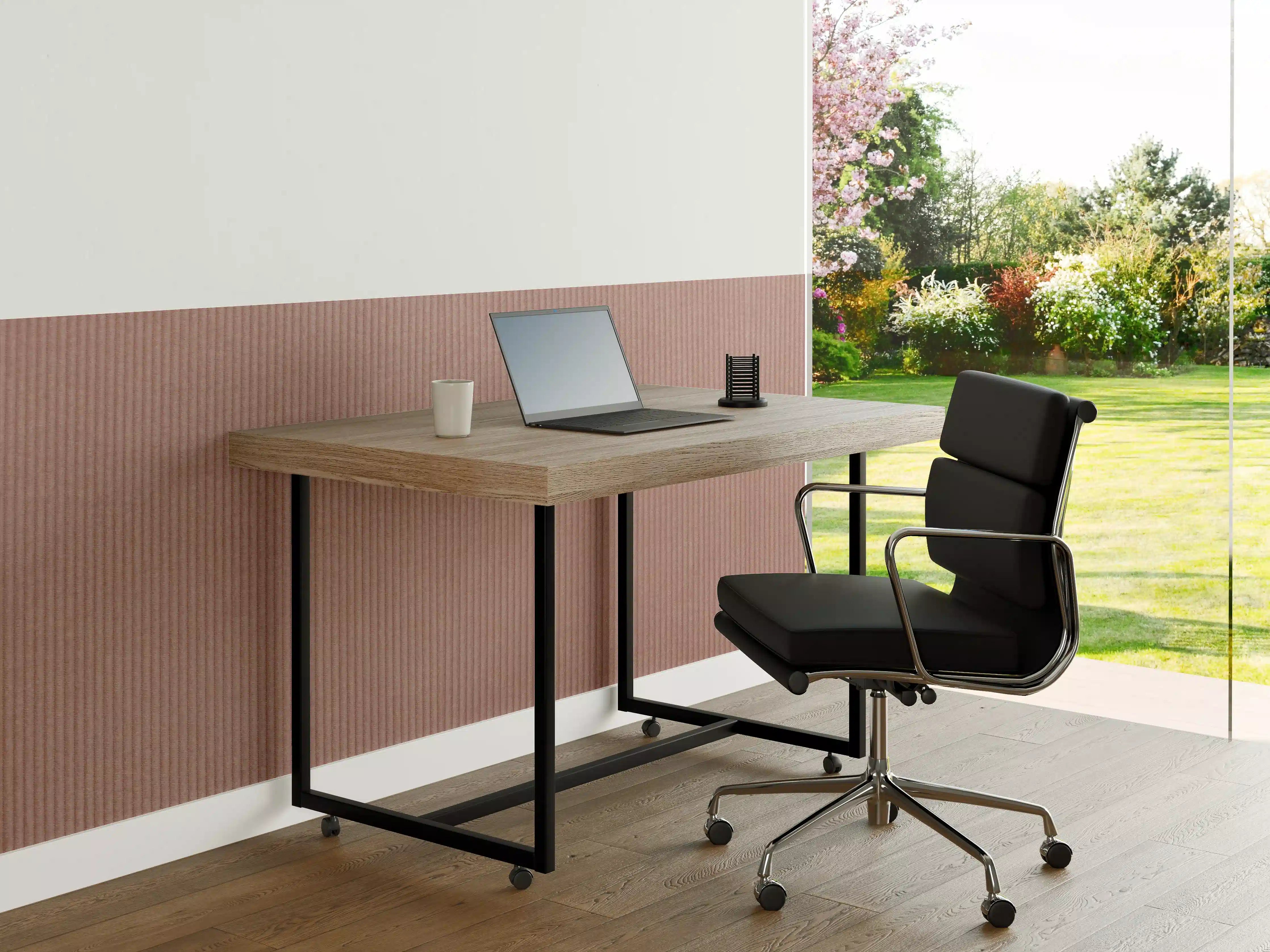 Büro Wandgestaltung - Rotbraunes Kord Textil