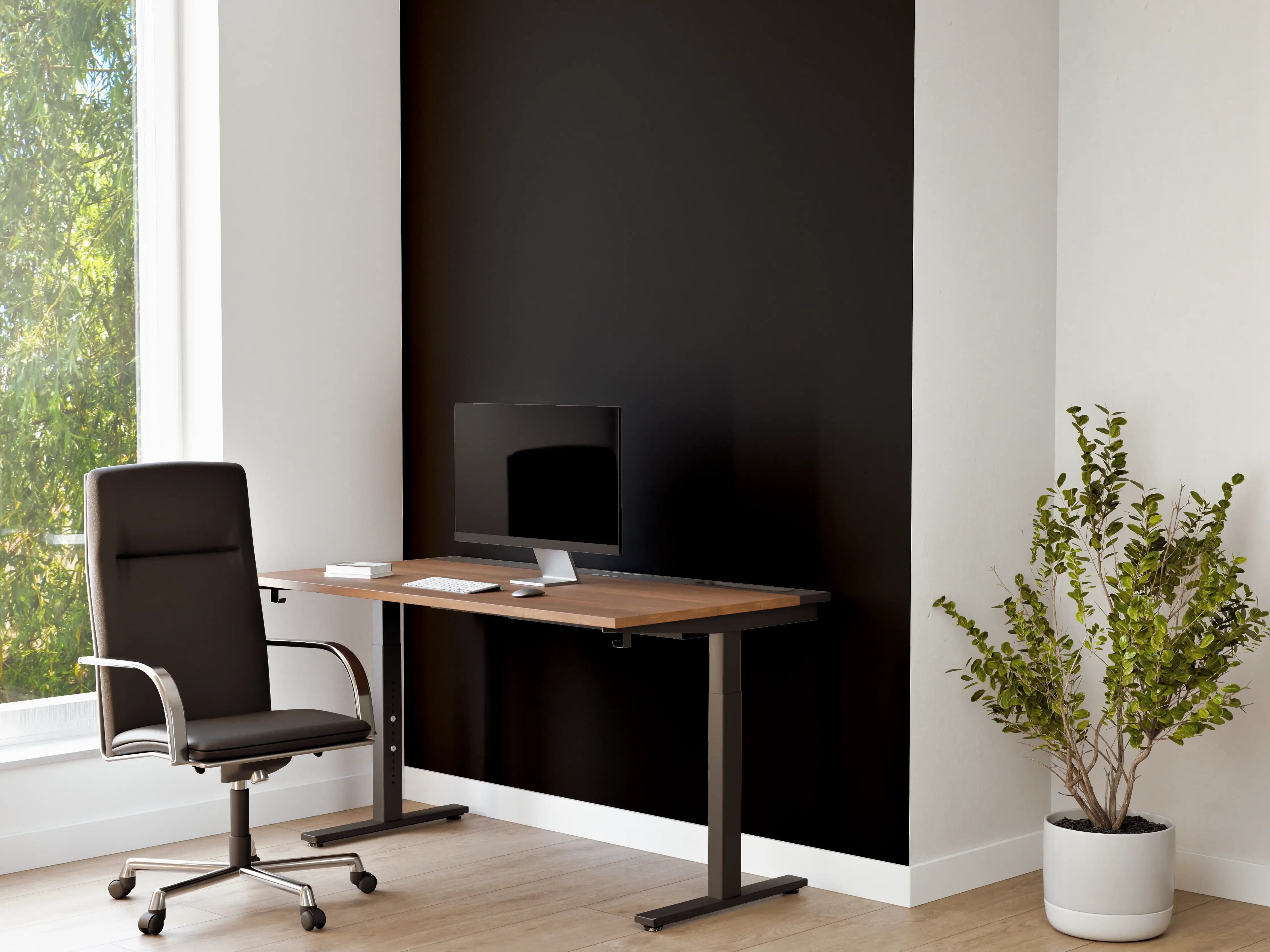 Büro Wandgestaltung - Rote Mohnblumen auf Schwarz