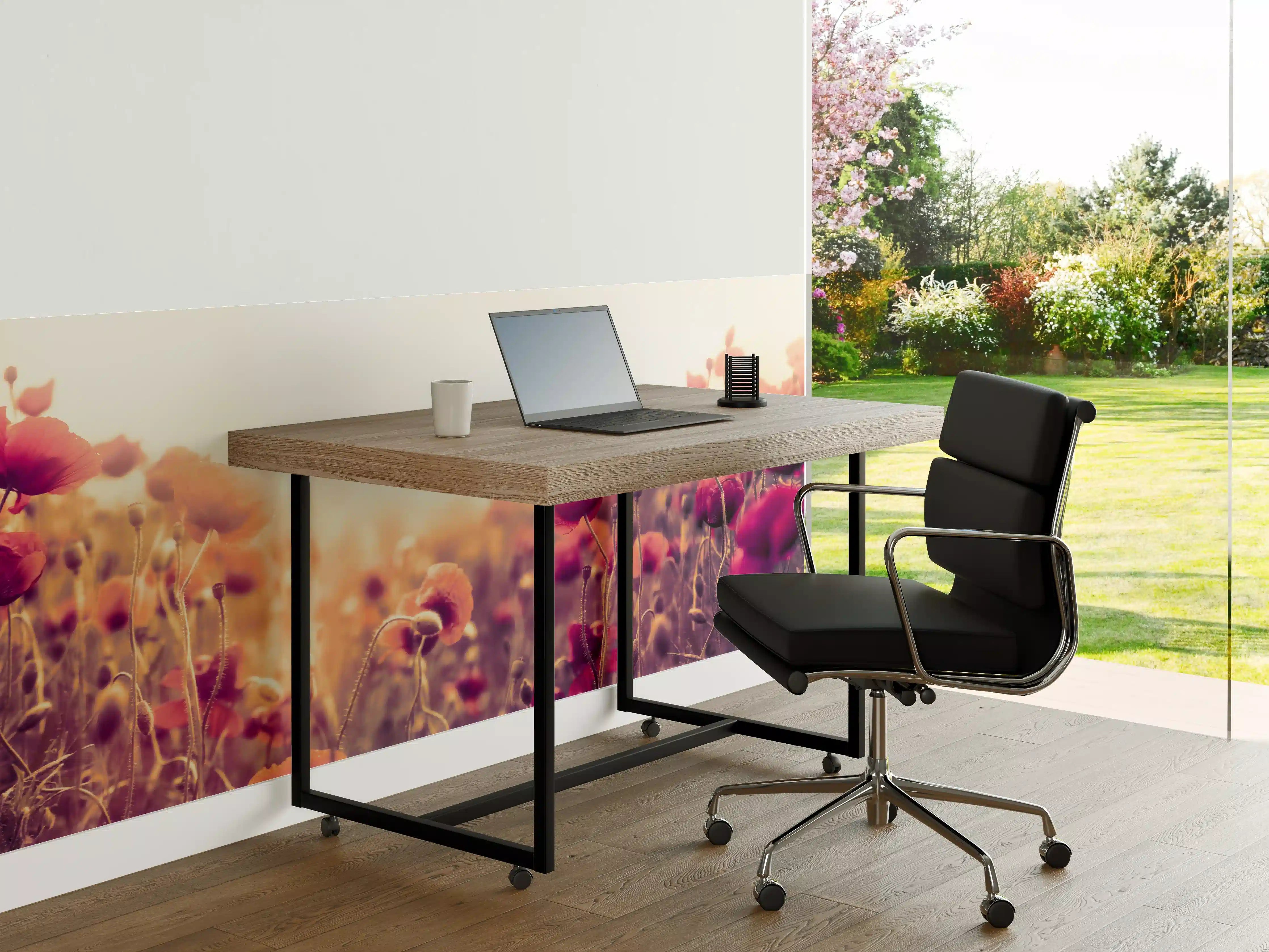 Büro Wandgestaltung - Rote Mohnblumen in der Sonne