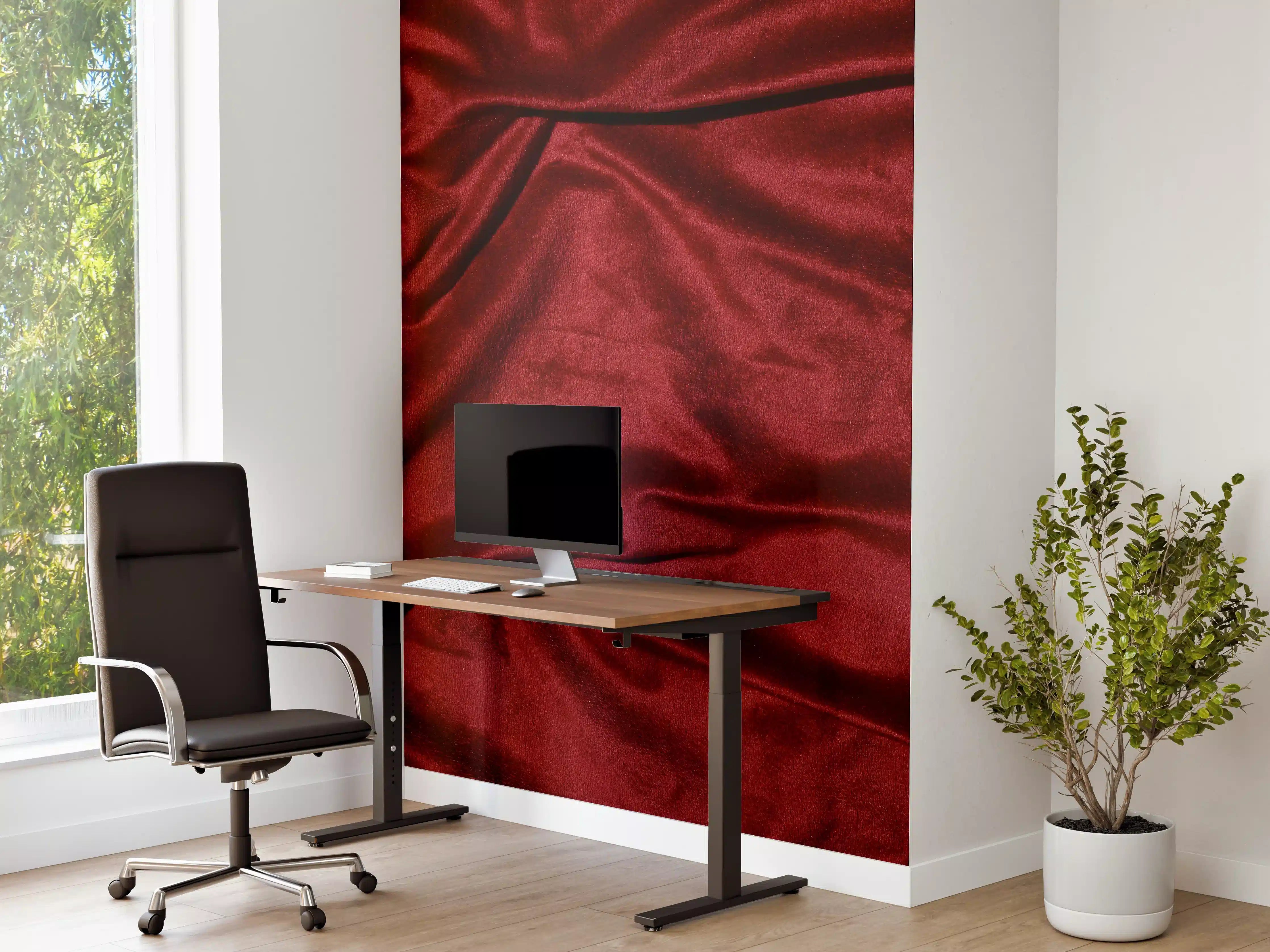 Büro Wandgestaltung - Rote Satin Seide