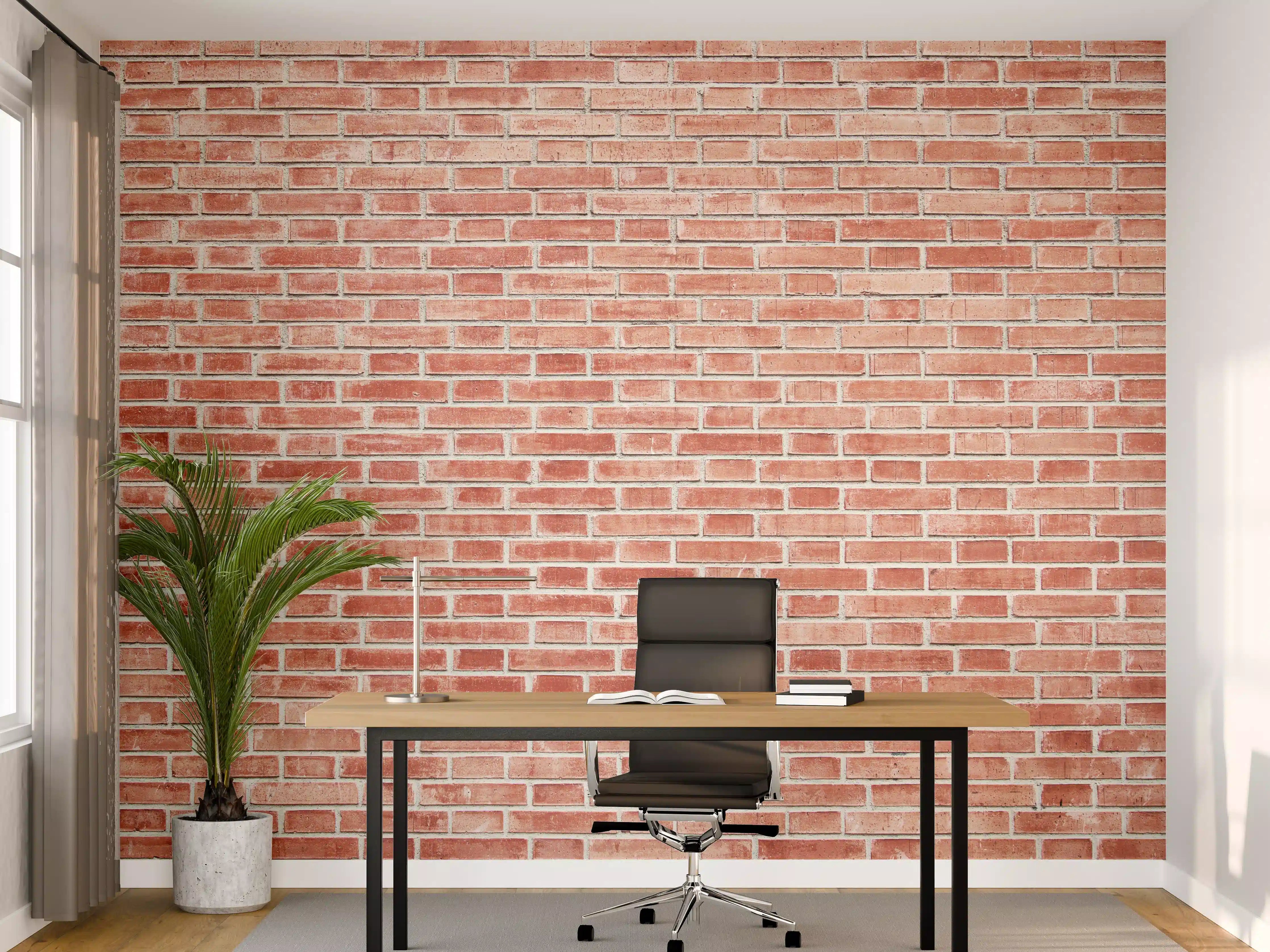 Büro Wandgestaltung - Rote rissige Backsteinmauertextur