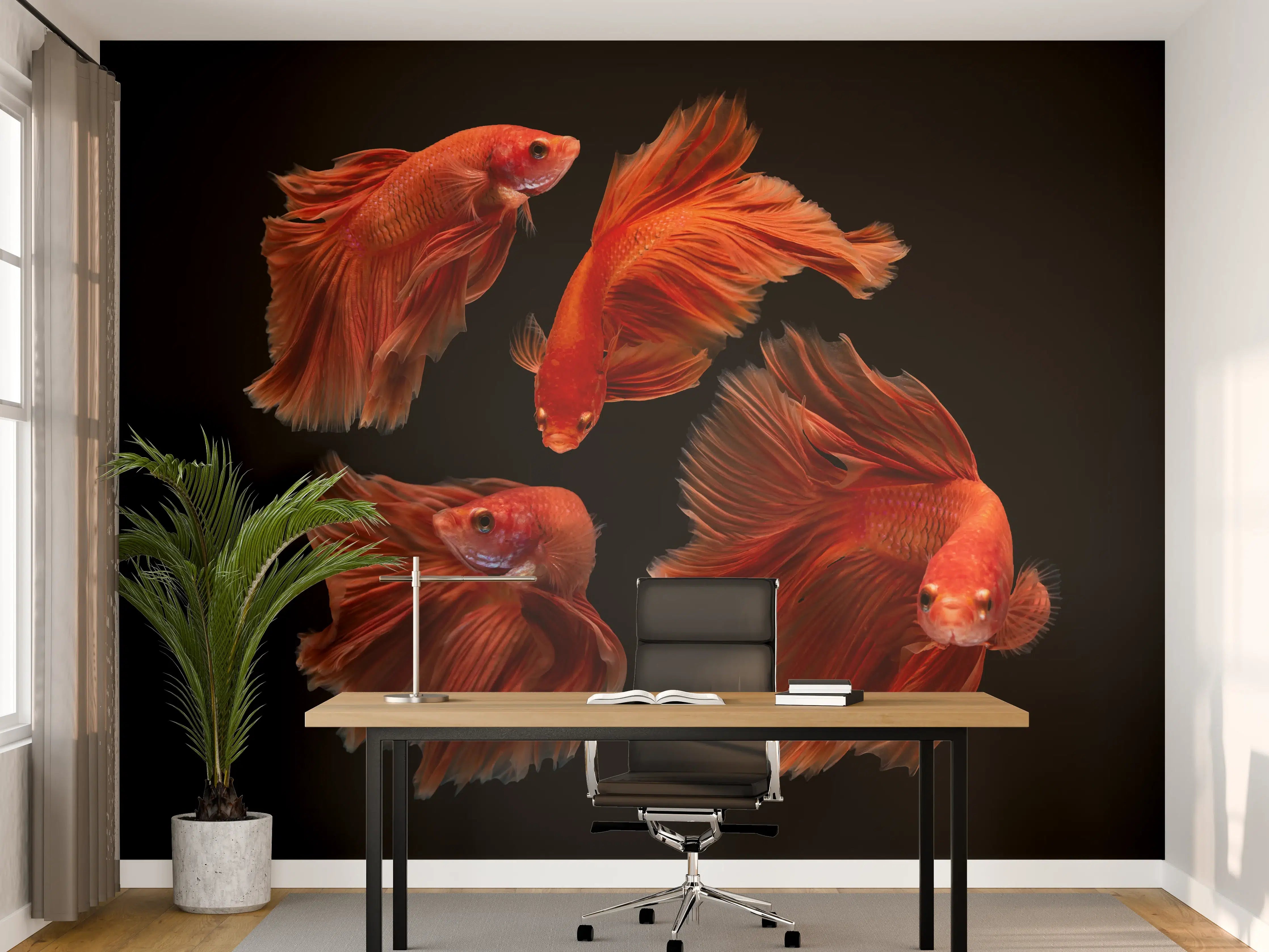 Büro Wandgestaltung - Roter Betta Fisch