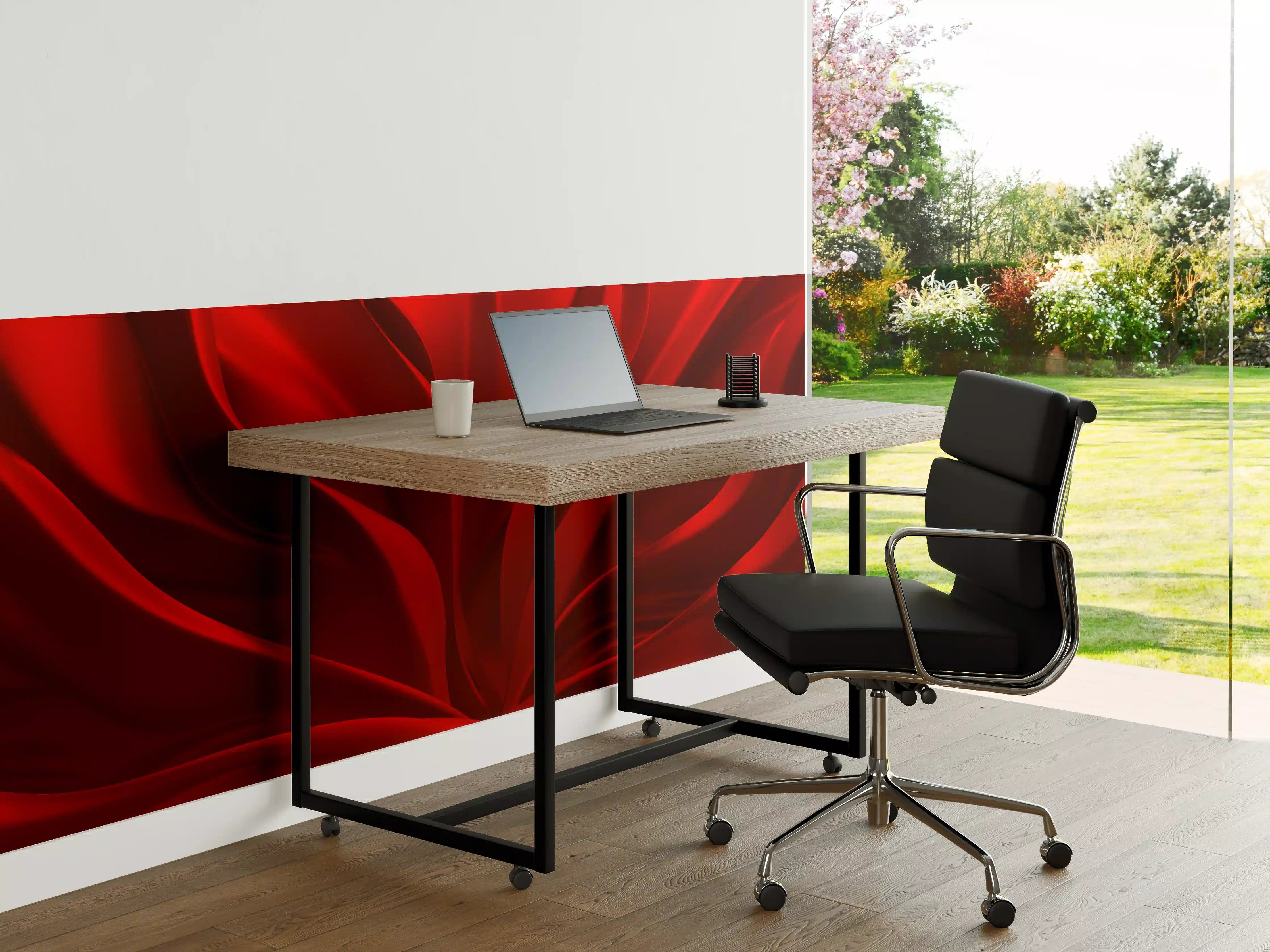 Büro Wandgestaltung - Rotes Wellen Muster