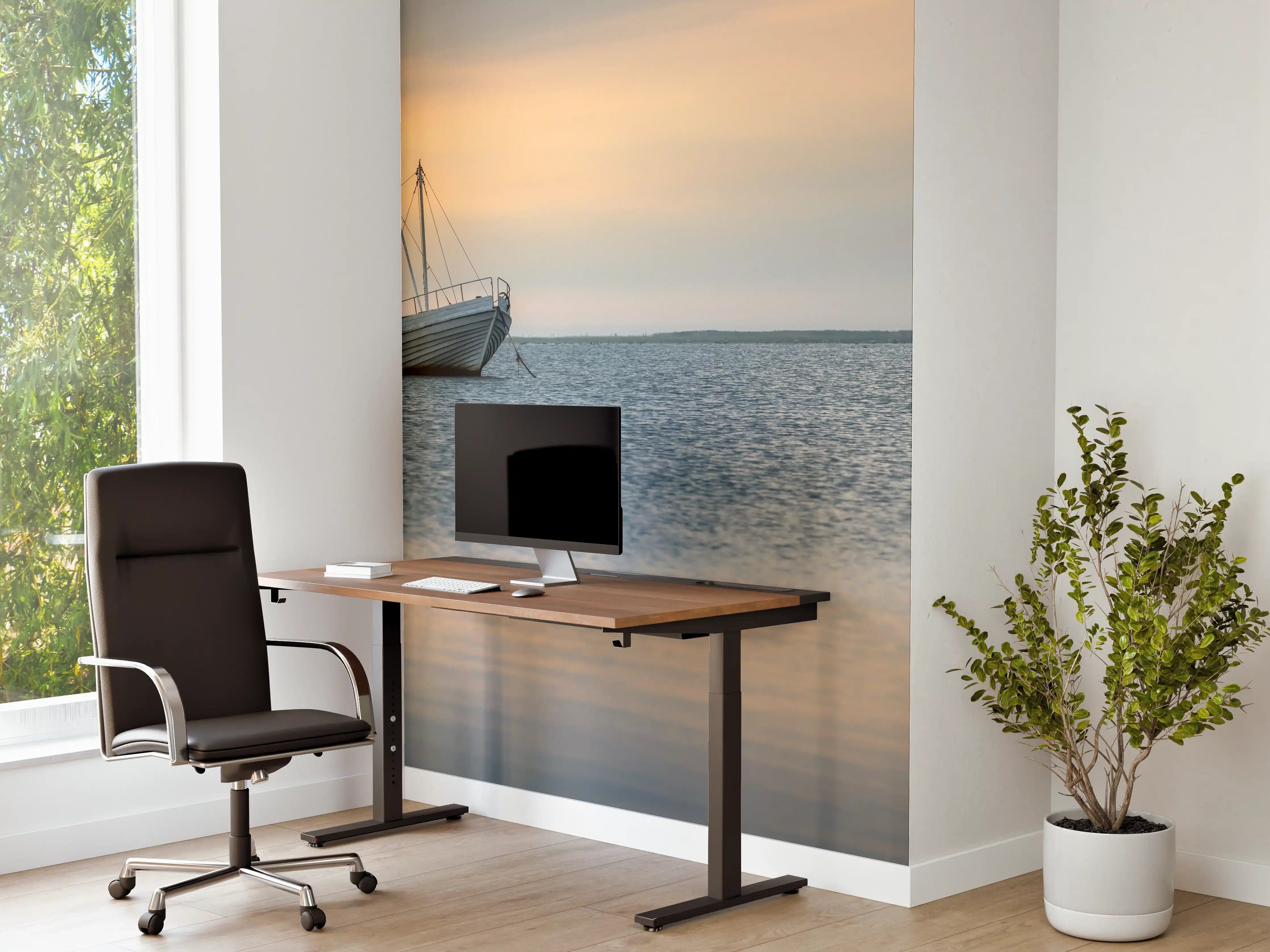 Büro Wandgestaltung - Ruhiges Boot auf dem Wasser