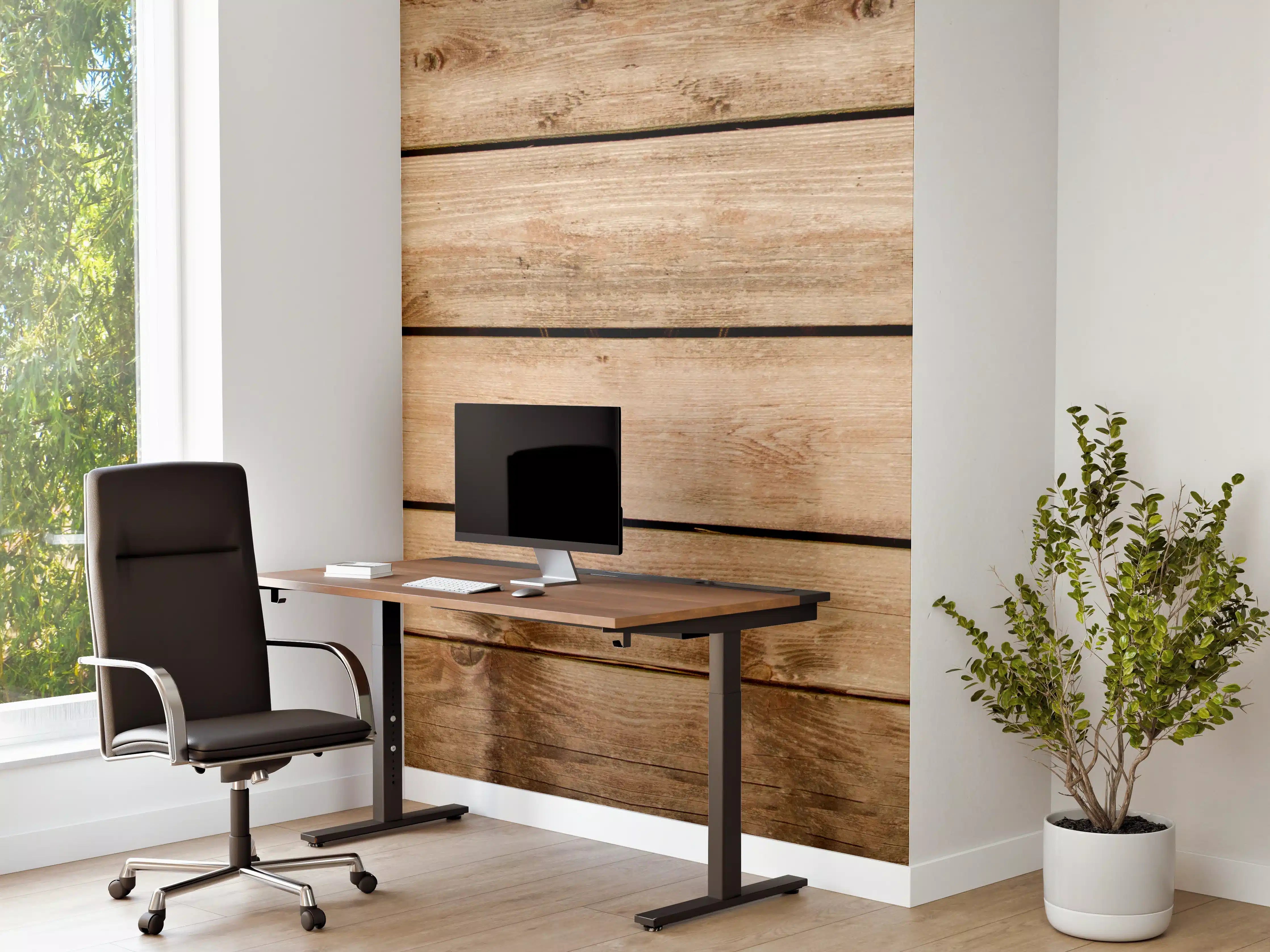 Büro Wandgestaltung - Rustikale Braun-Holz-Textur