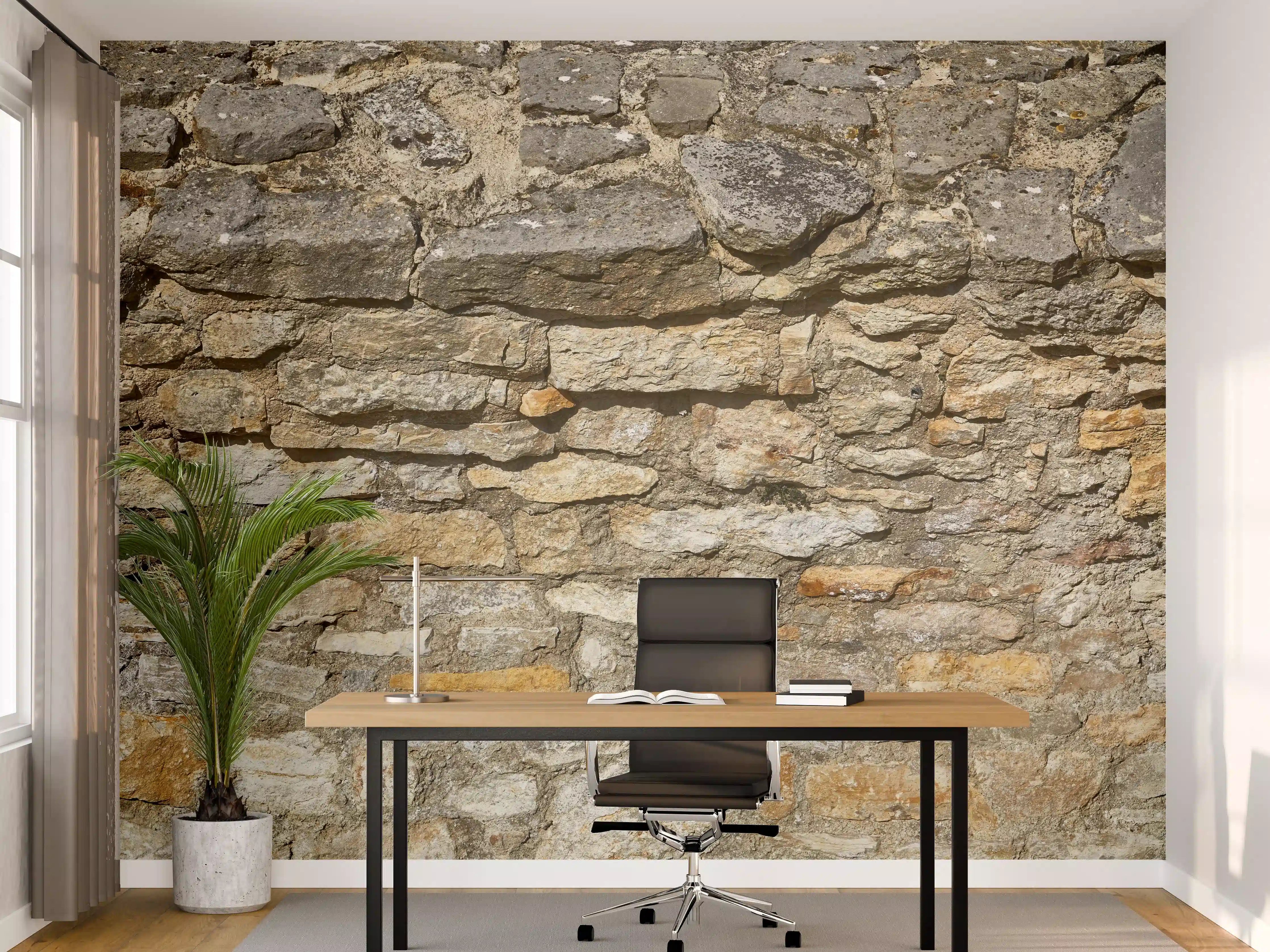 Büro Wandgestaltung - Rustikale Burgmauer
