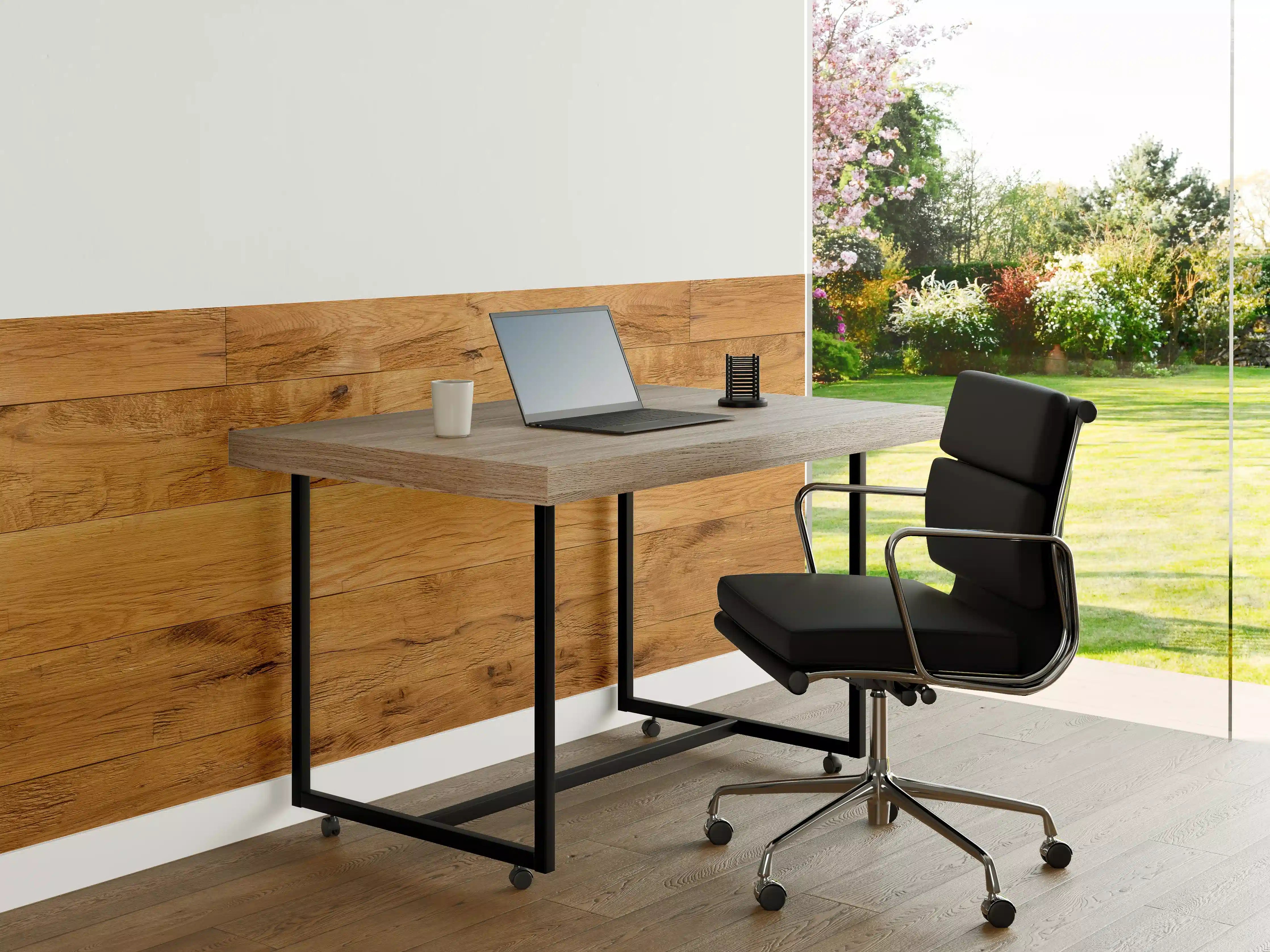 Büro Wandgestaltung - Rustikale Holzplatte