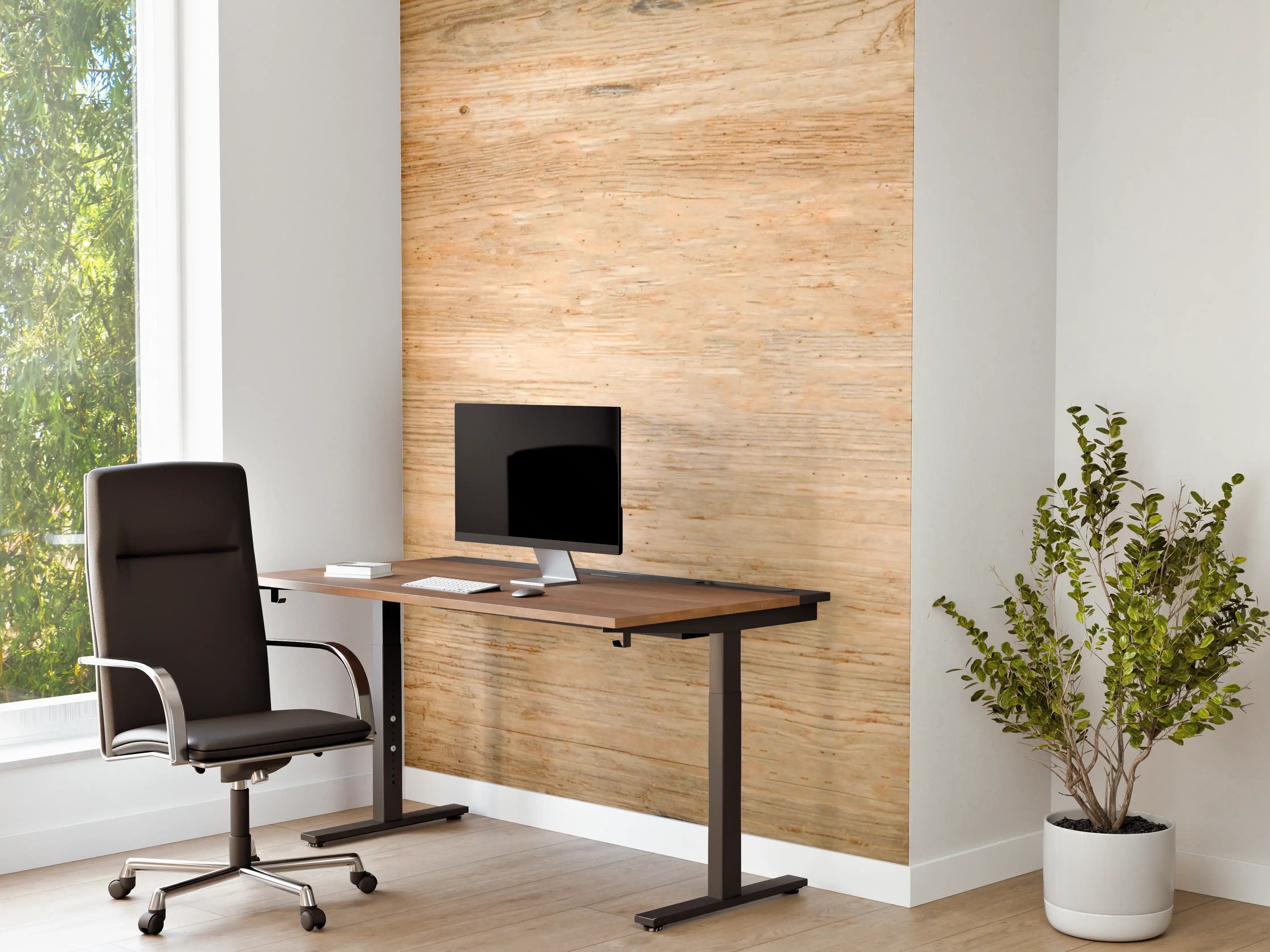 Büro Wandgestaltung - Rustikale Holztextur Panorama