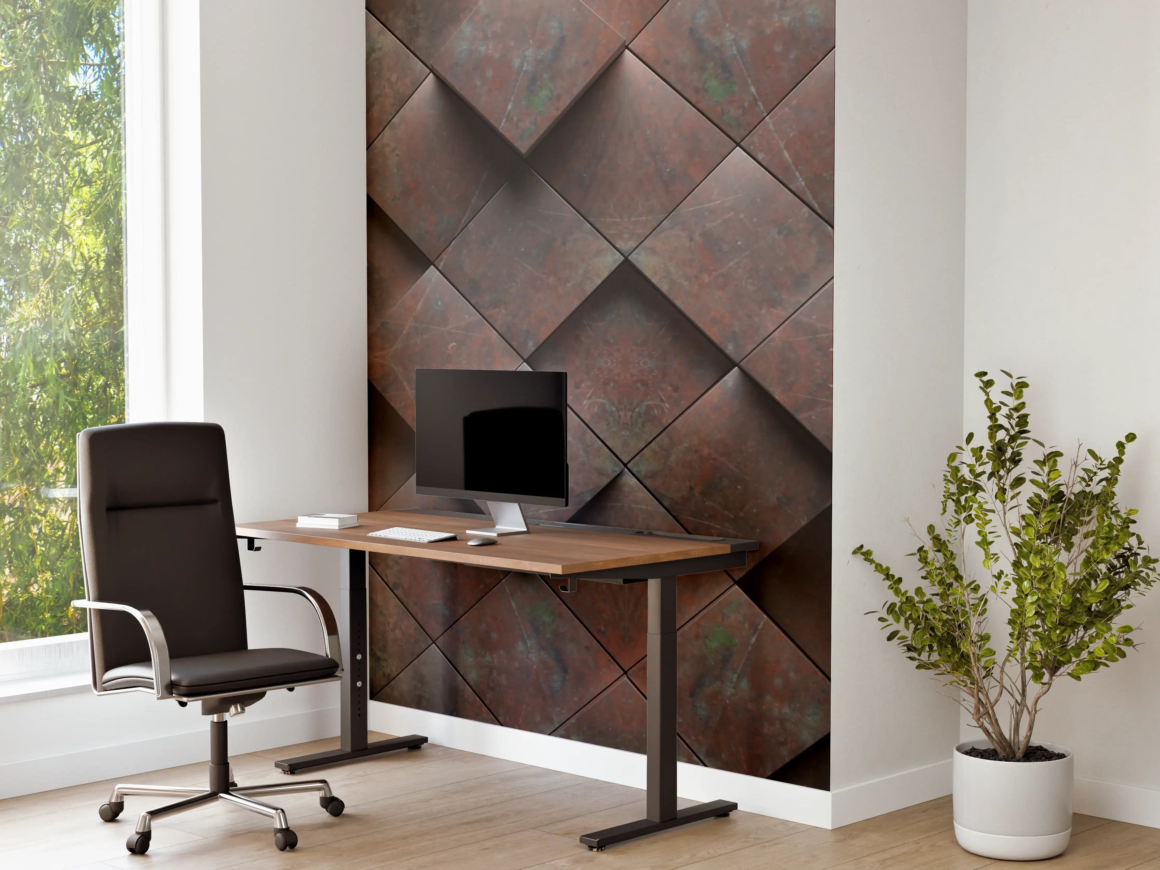 Büro Wandgestaltung - Rustikale Metall-Panel-Wand mit Patina