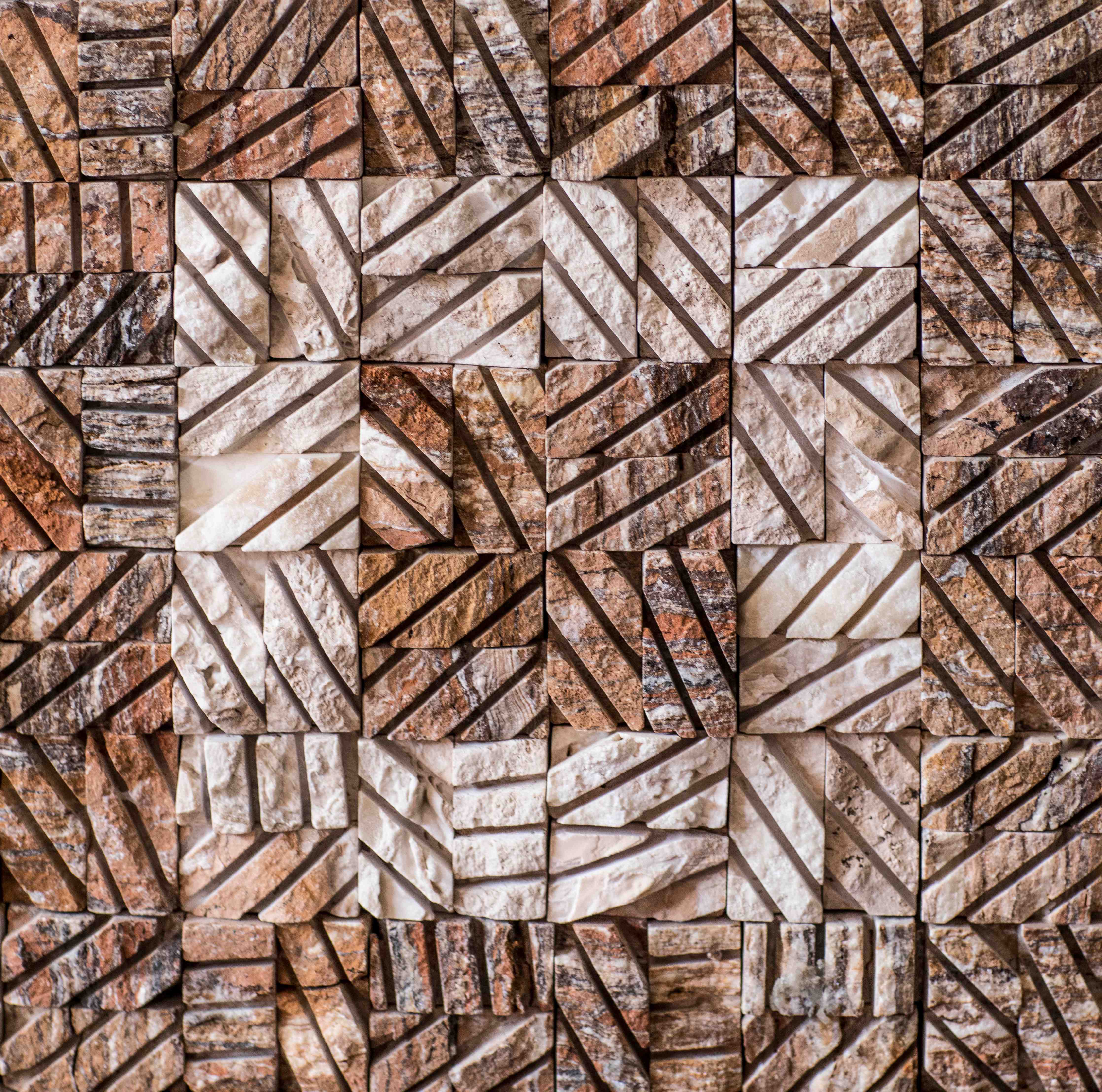 Büro Wandgestaltung-Rustikale Ziegelmuster-Wandgestaltung