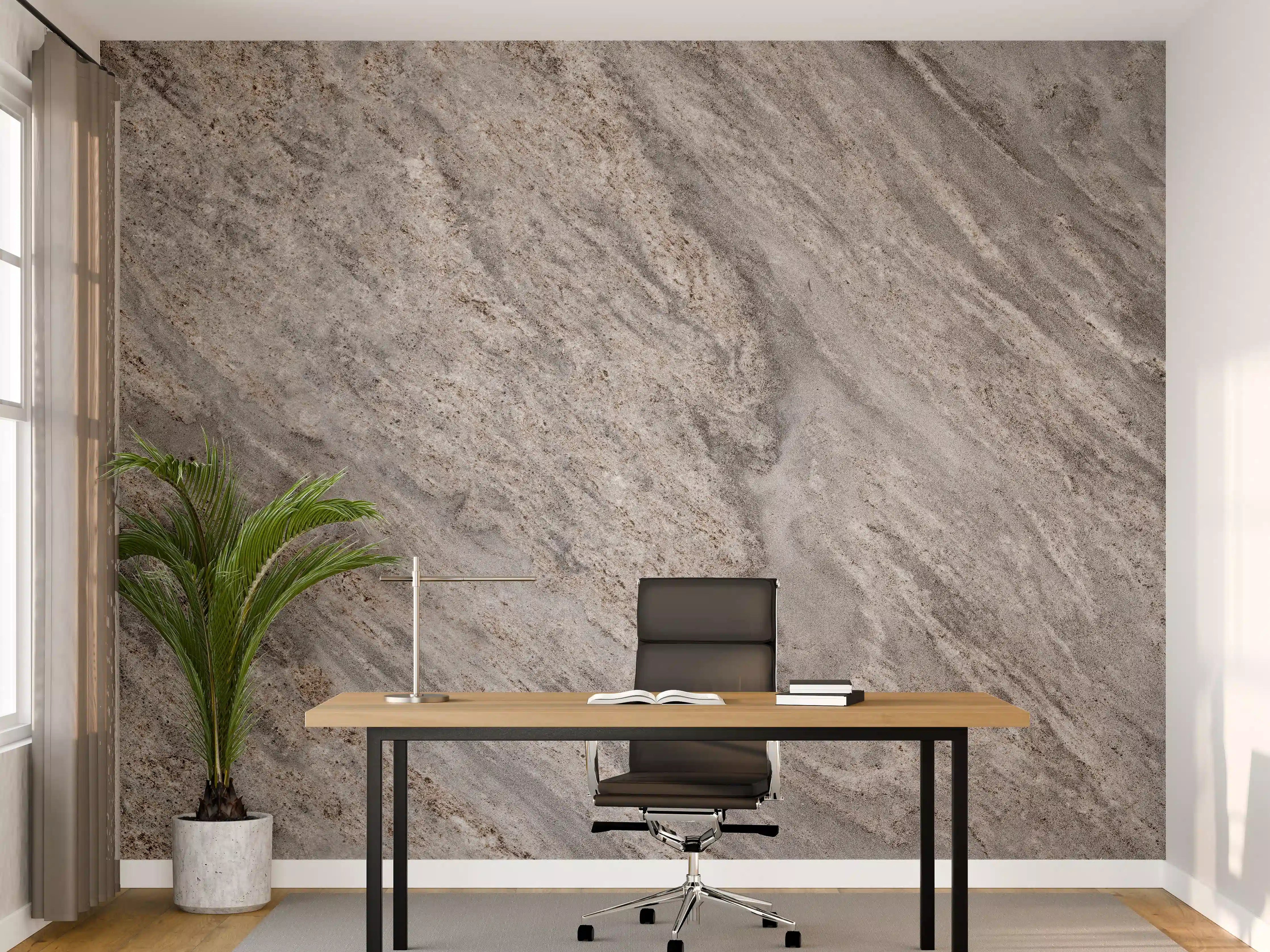 Büro Wandgestaltung - Rustikaler grau-brauner Marmor
