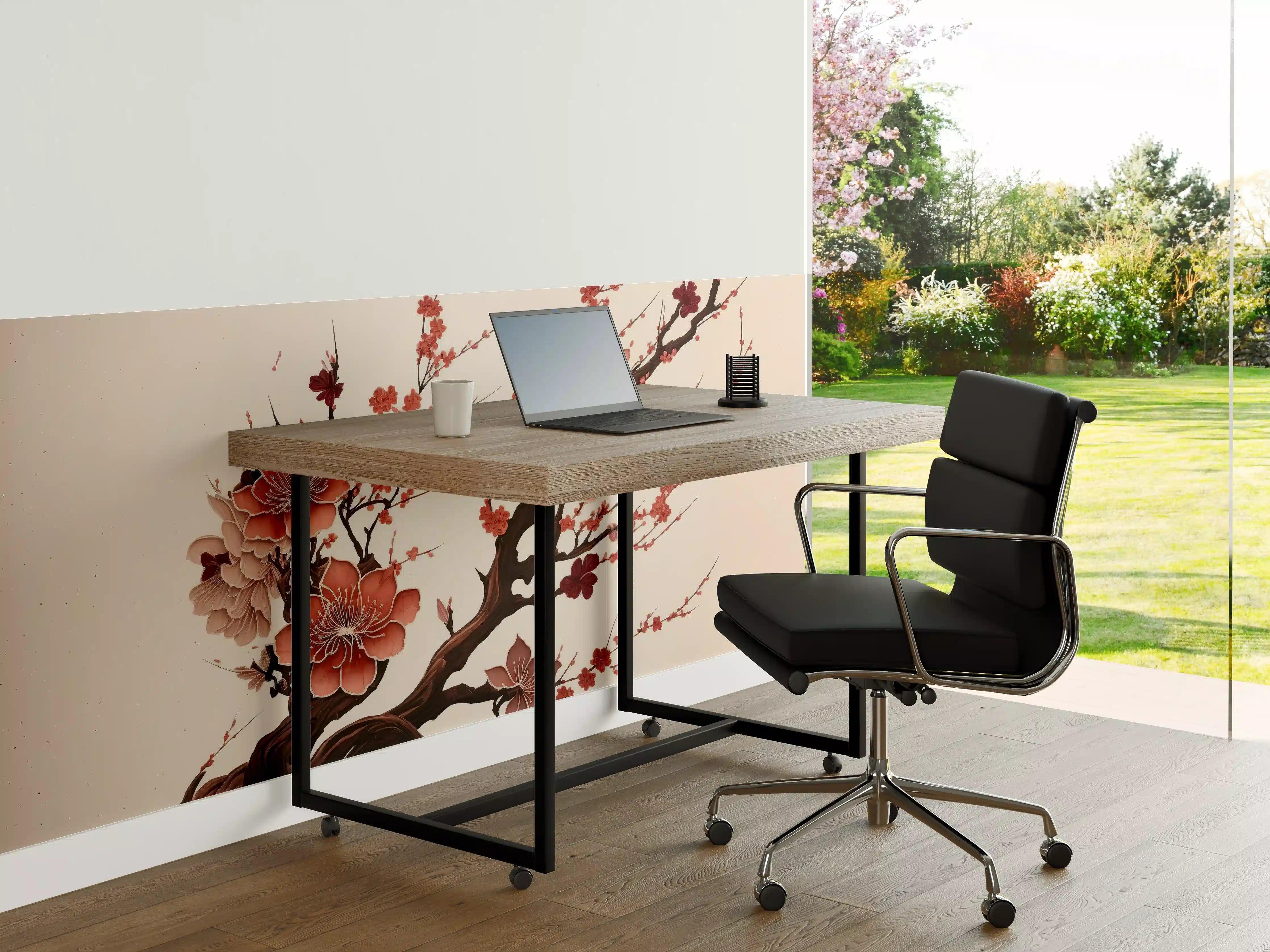 Büro Wandgestaltung - Sakura Kirschblüte Aquarell