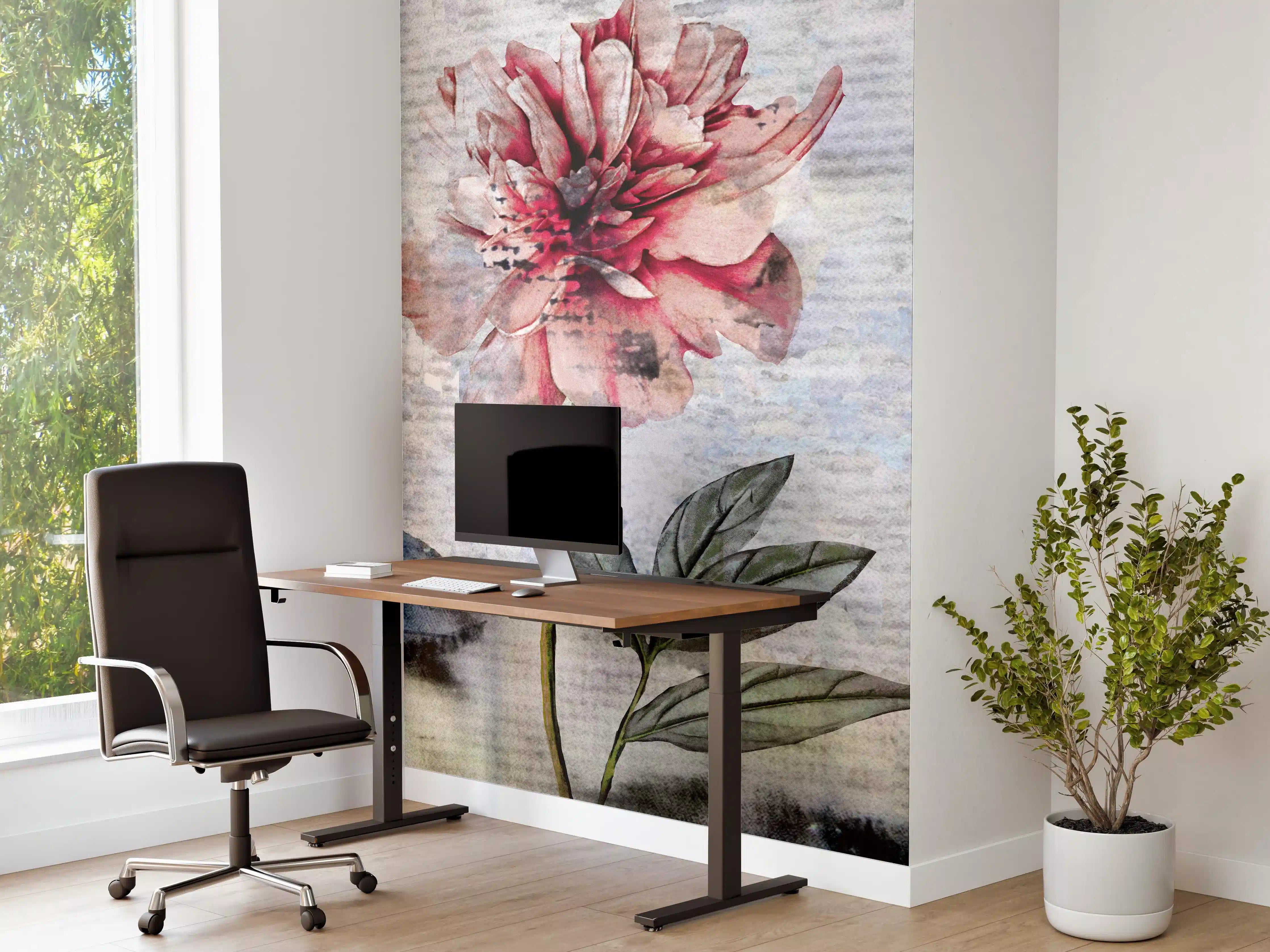 Büro Wandgestaltung - Sammlung von rosa Blumen - Ölgemälden