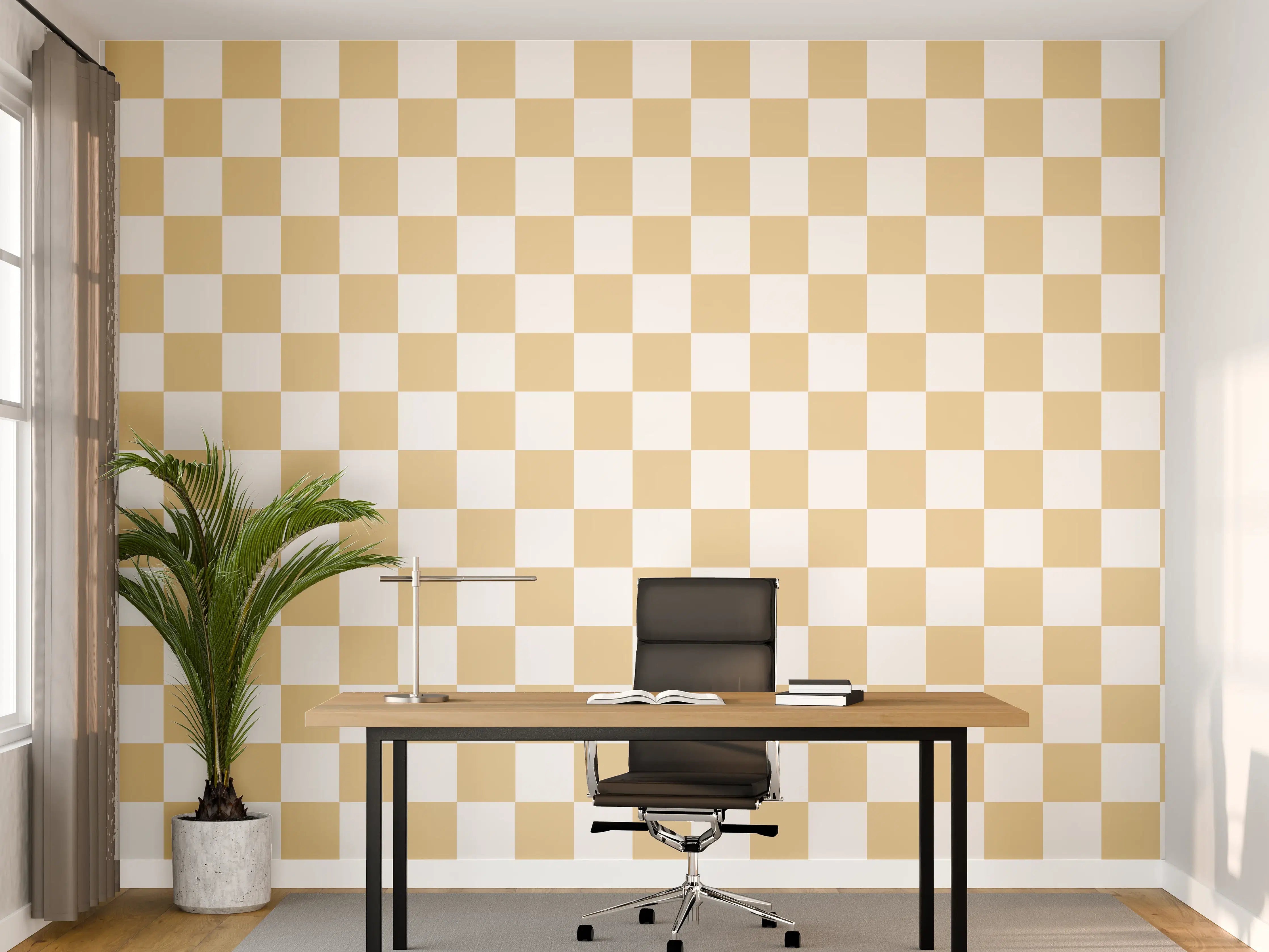 Büro Wandgestaltung - Sandfarbener Fliesenspiegel