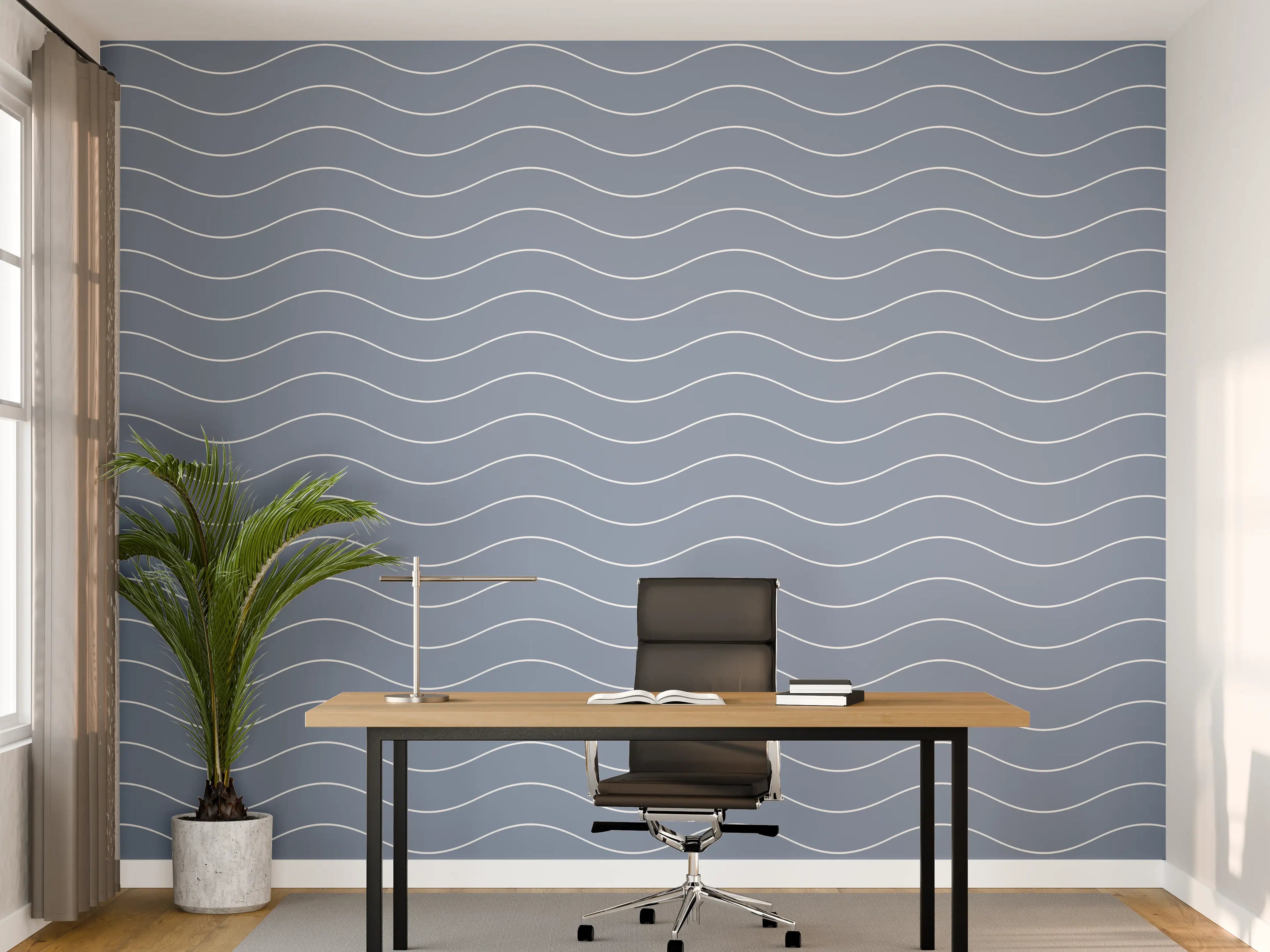 Büro Wandgestaltung - Sanfte Blautöne-Wellness-Motiv