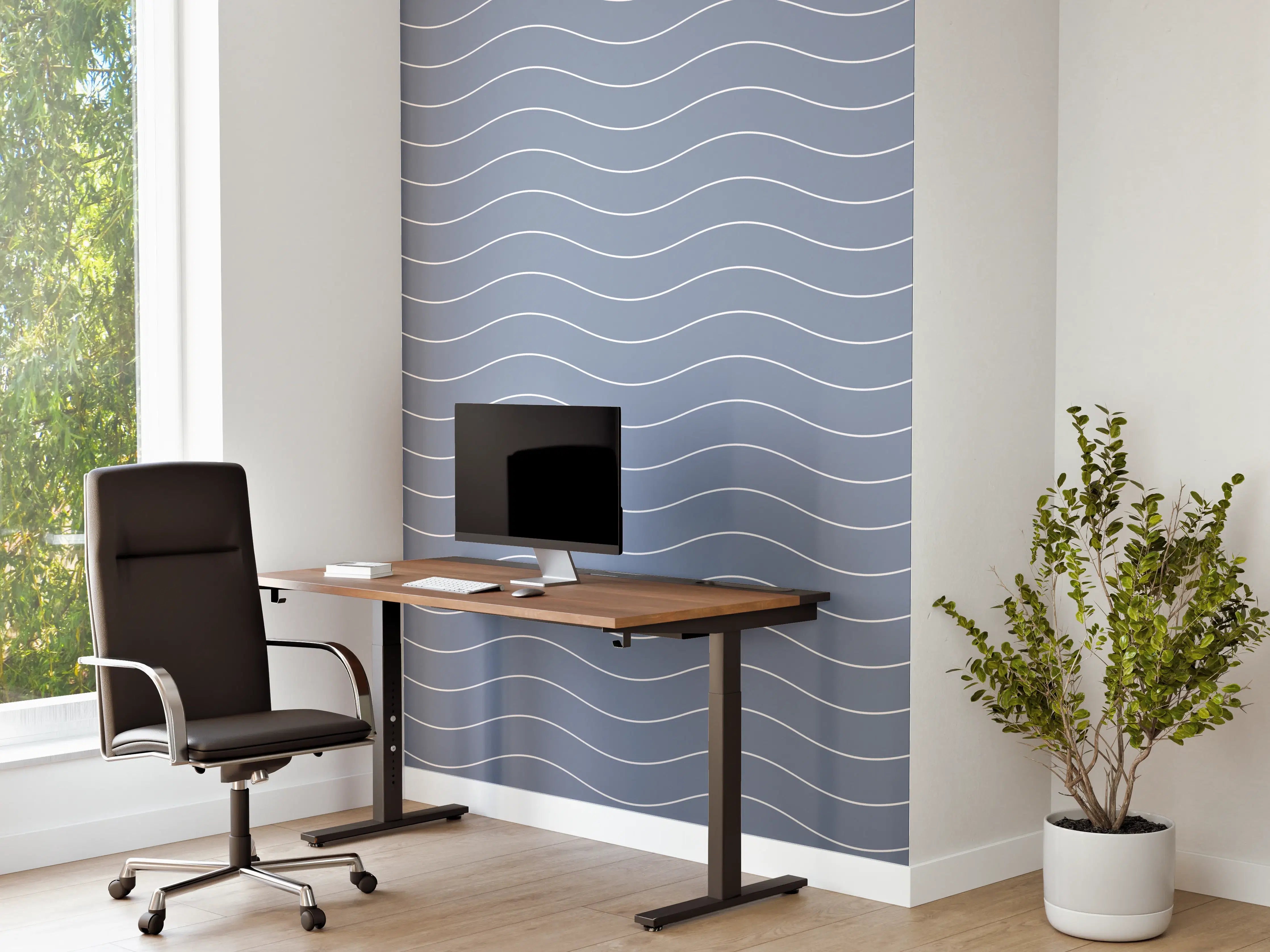 Büro Wandgestaltung - Sanfte Blautöne-Wellness-Motiv