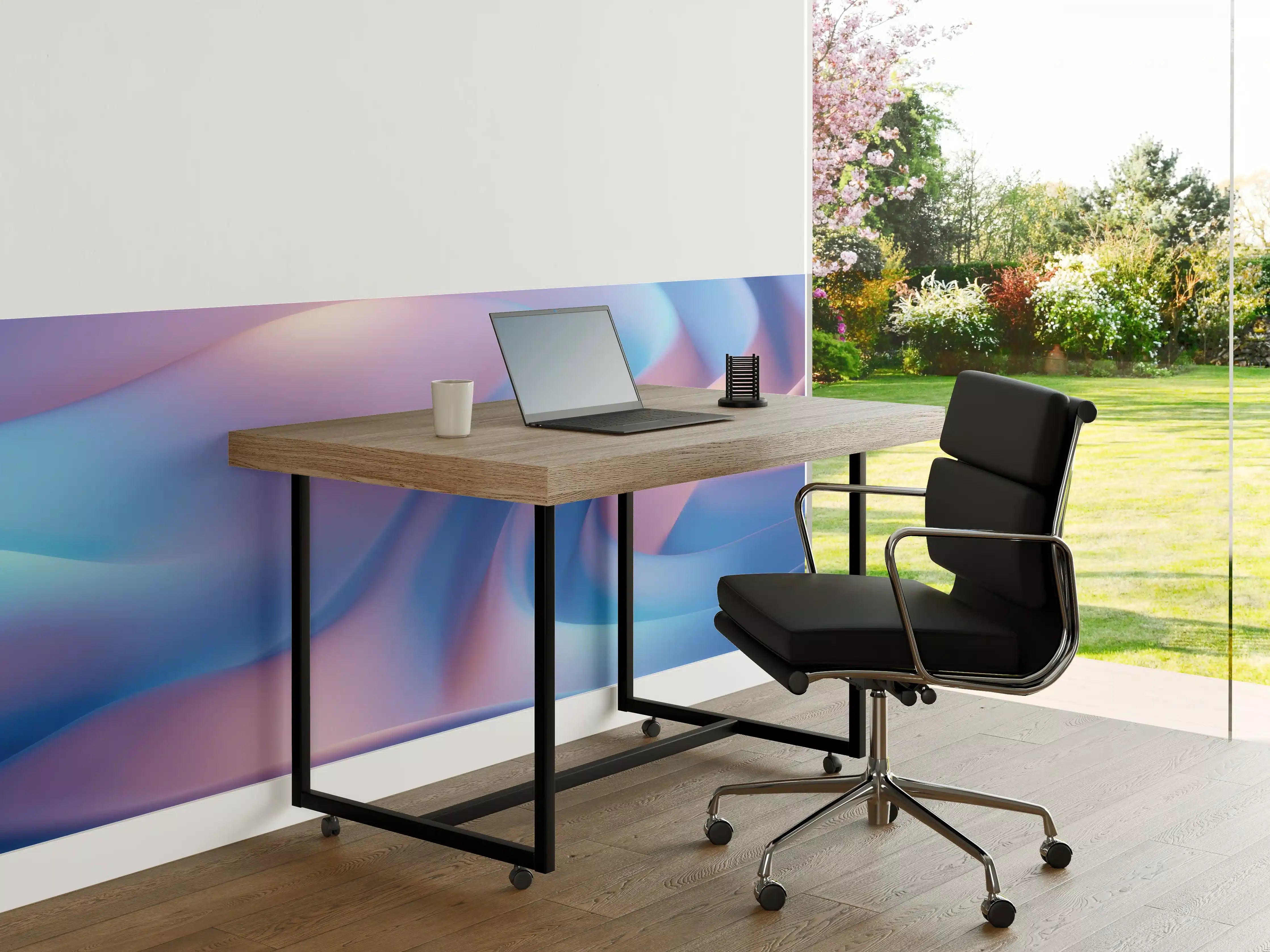 Büro Wandgestaltung - Sanfte Farbverläufe in Blau und Rosa
