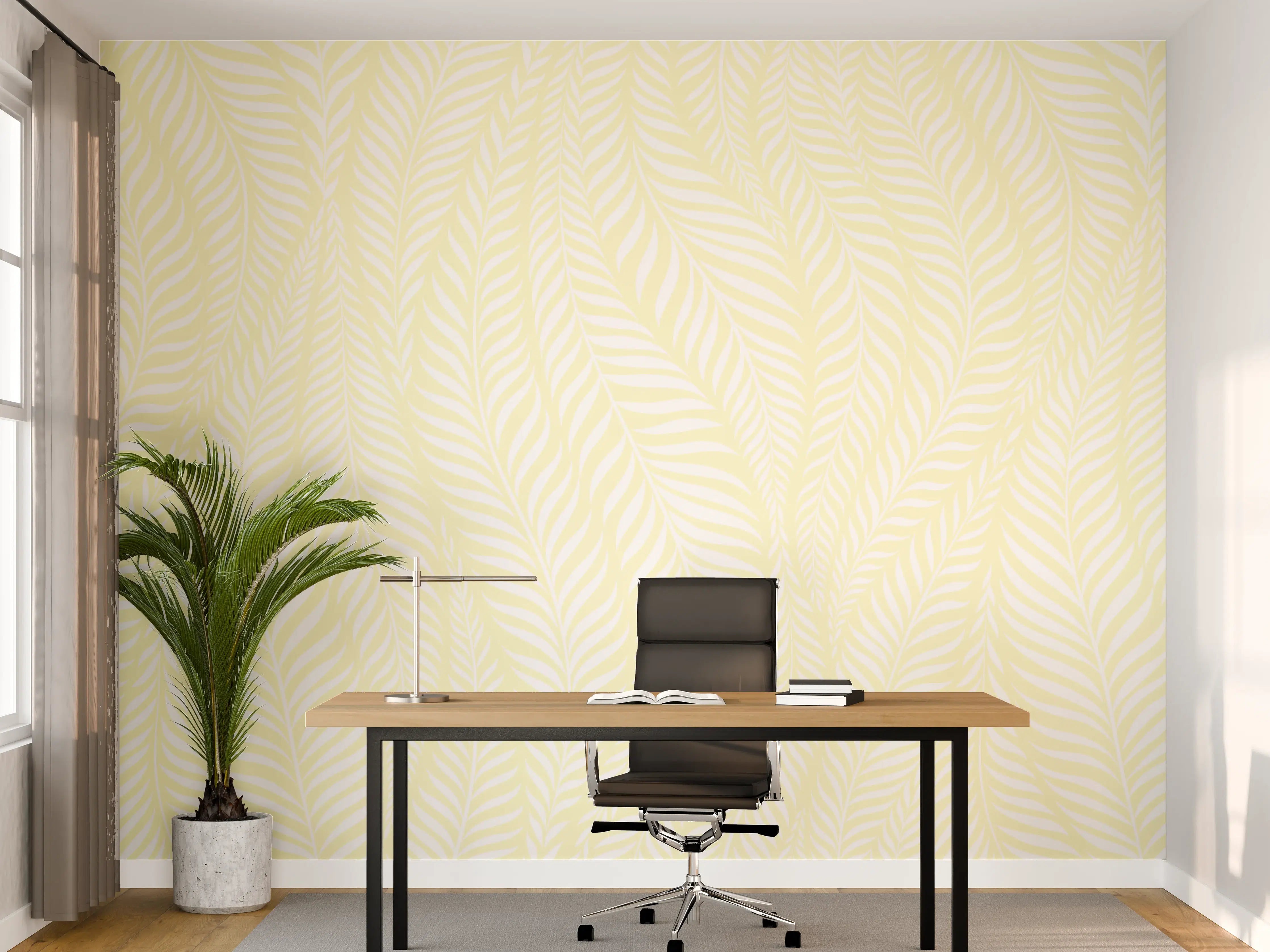 Büro Wandgestaltung - Sanfte Gelb-Weiße Küchenrückwand