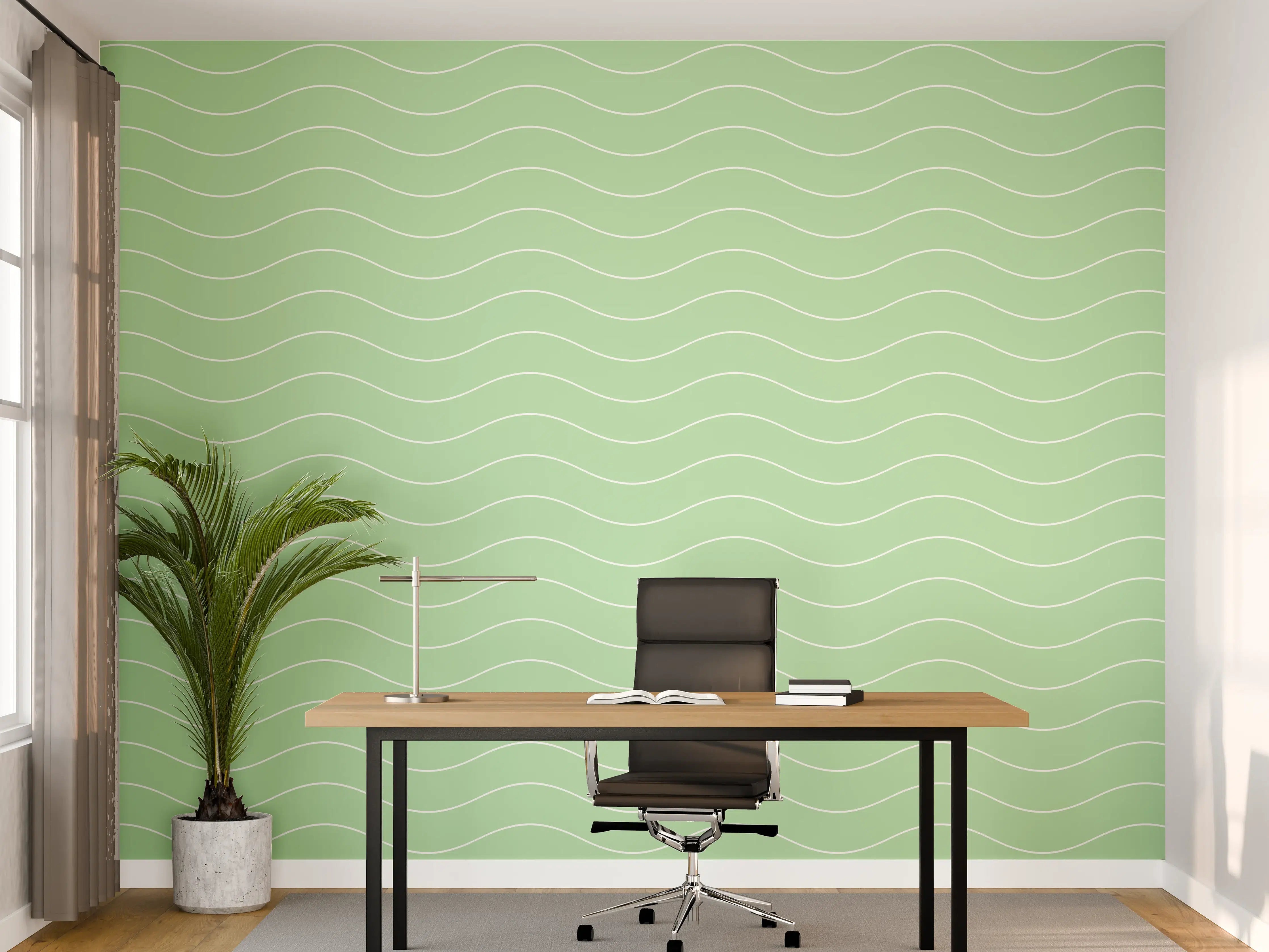 Büro Wandgestaltung - Sanfte Wasserfarbe mit Grau-Tönen