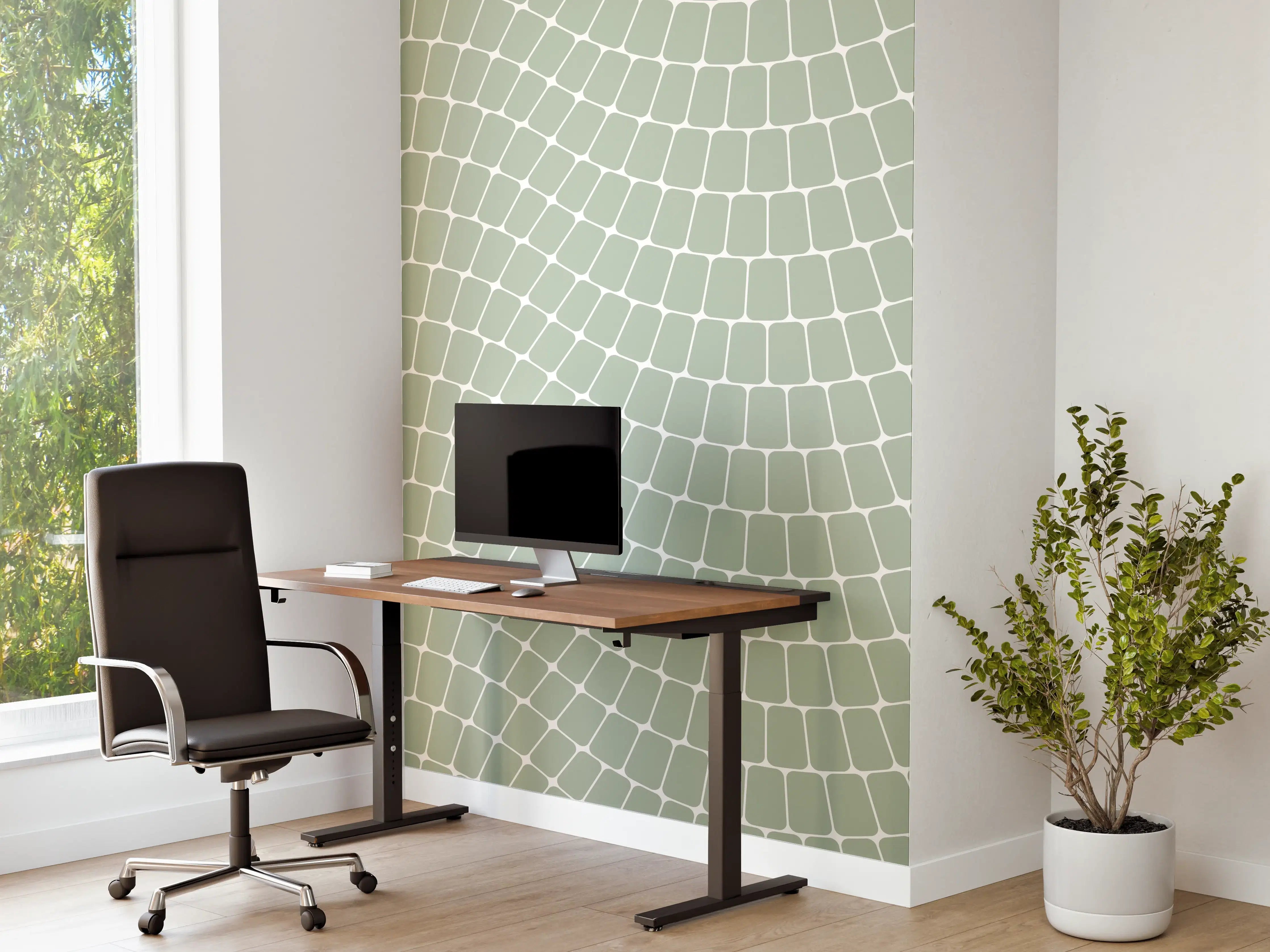 Büro Wandgestaltung - Sanfte Wellen in Grün