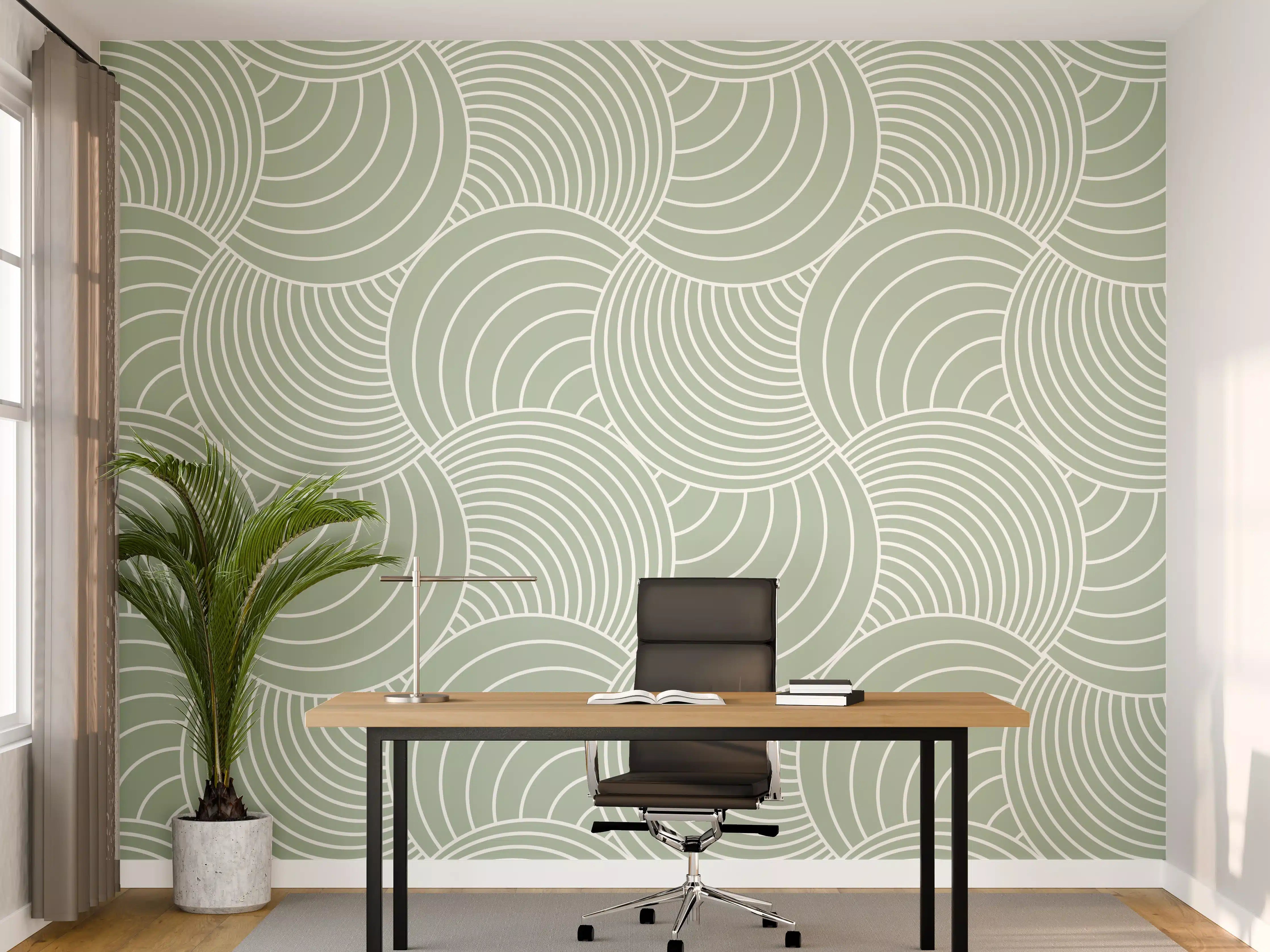 Büro Wandgestaltung - Sanfte Wellen in gedeckten Farben