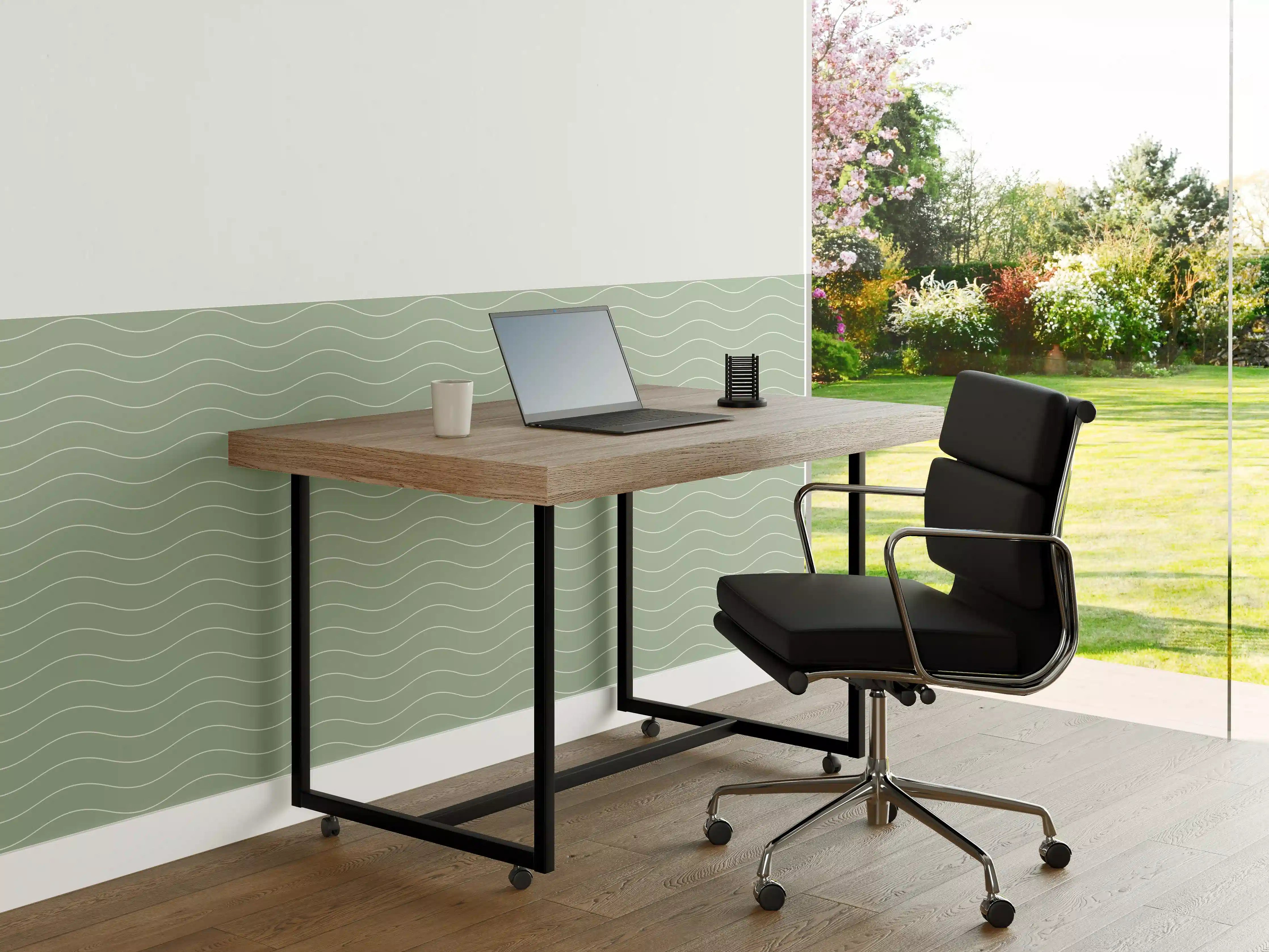 Büro Wandgestaltung - Sanfte Wellen in zartem Grün