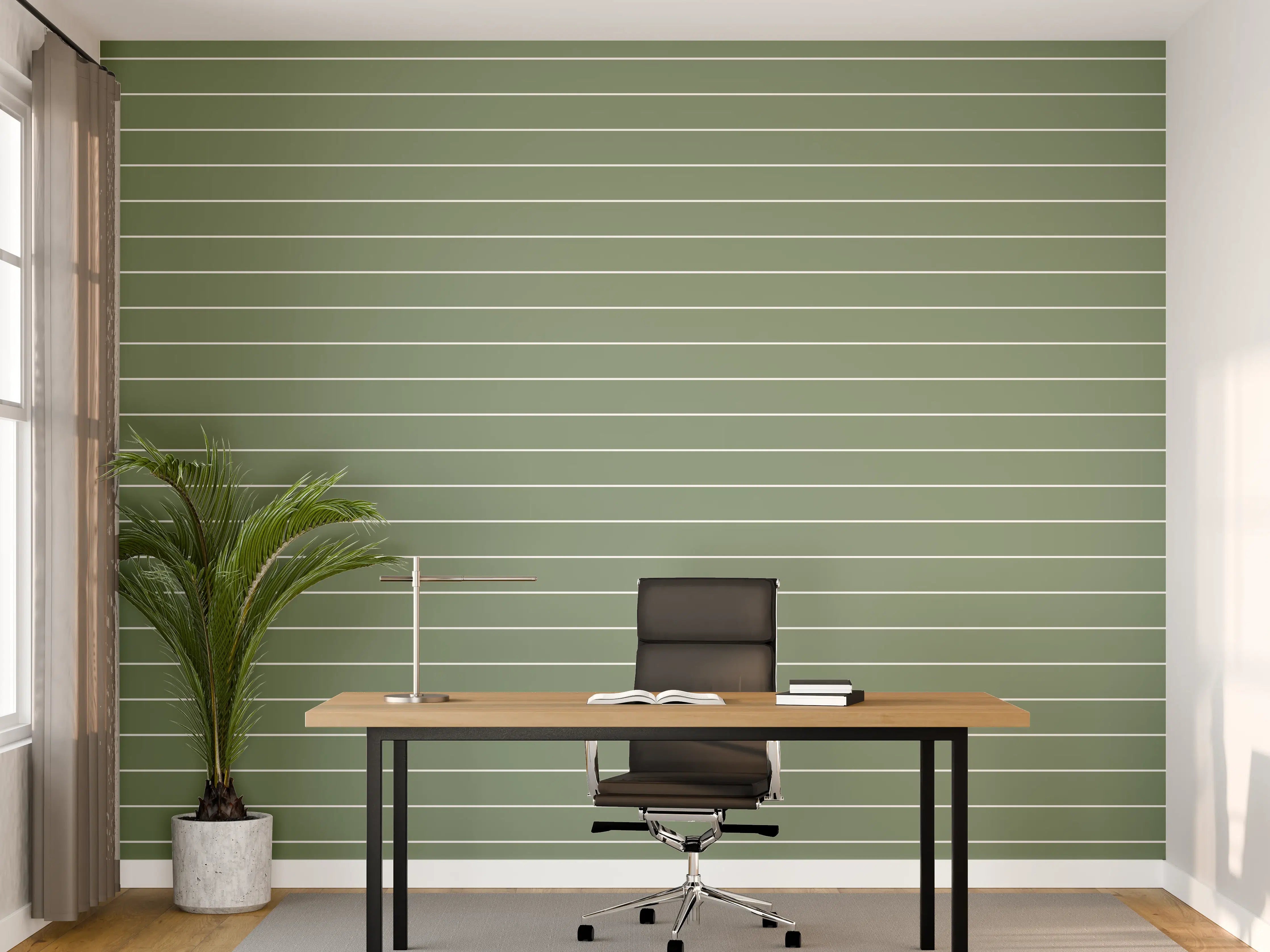 Büro Wandgestaltung - Sanfte grüne Streifen