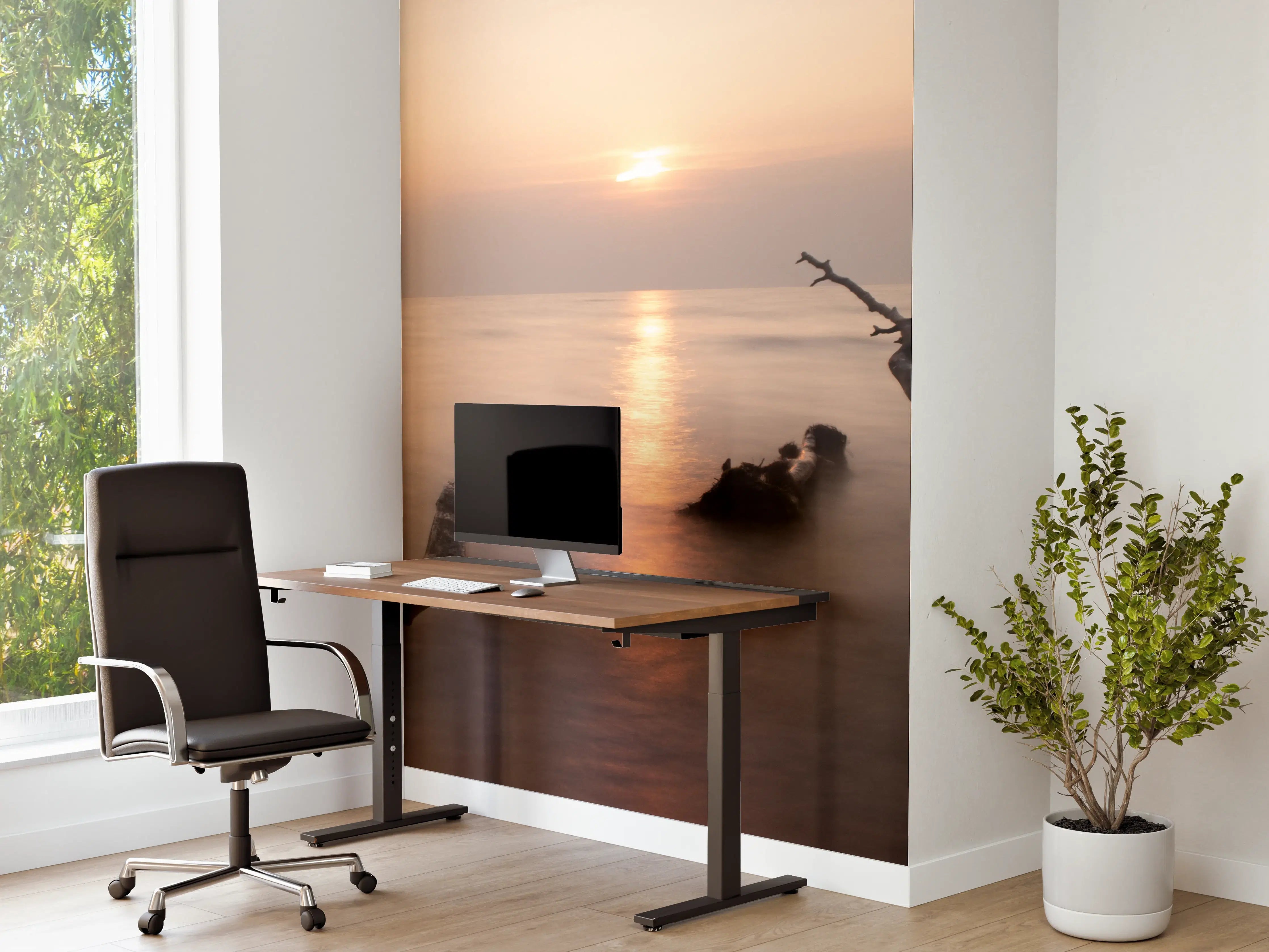 Büro Wandgestaltung - Sanfter Sonnenuntergang am Meer