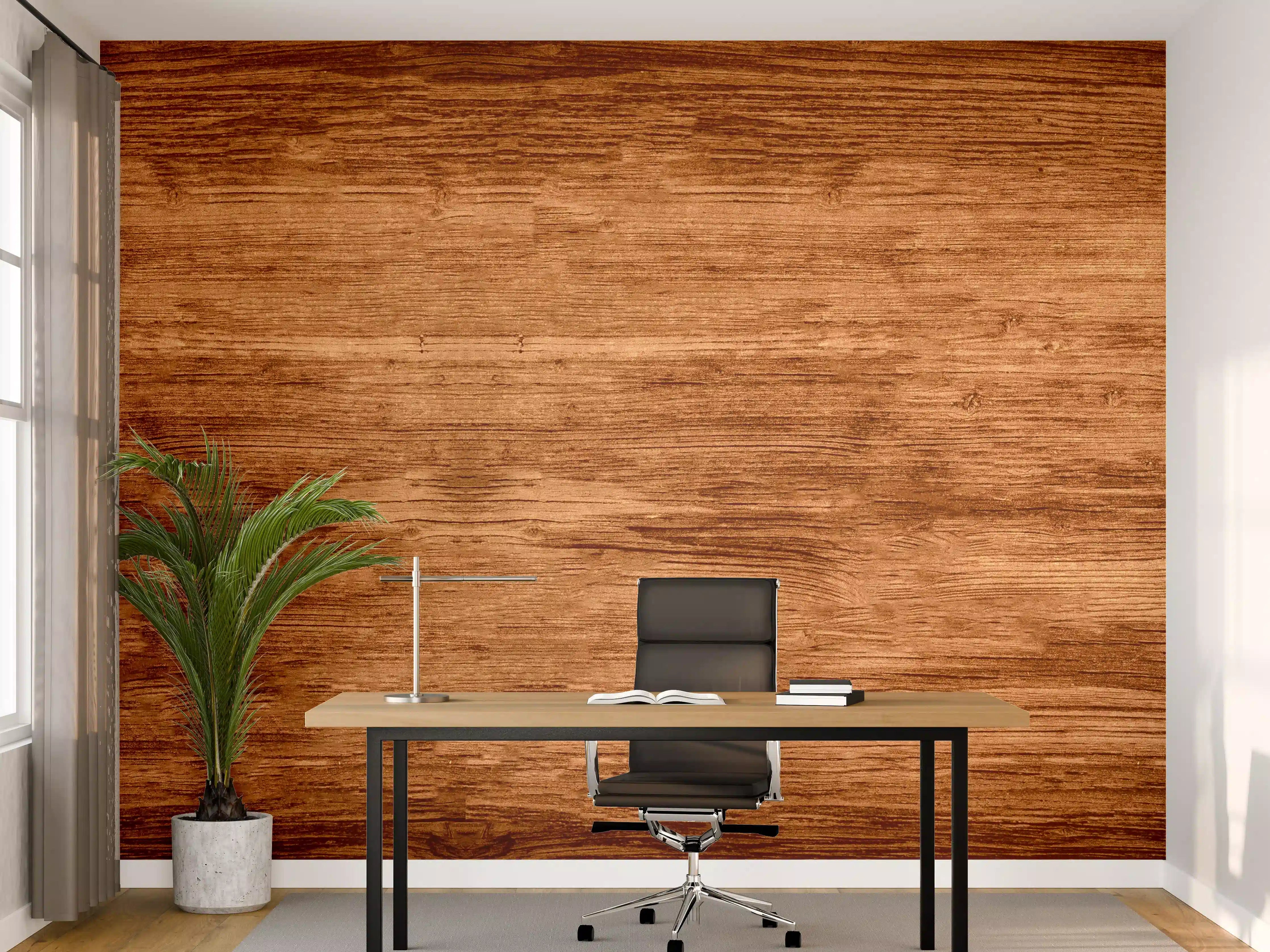 Büro Wandgestaltung - Sanftes Grau auf Holz