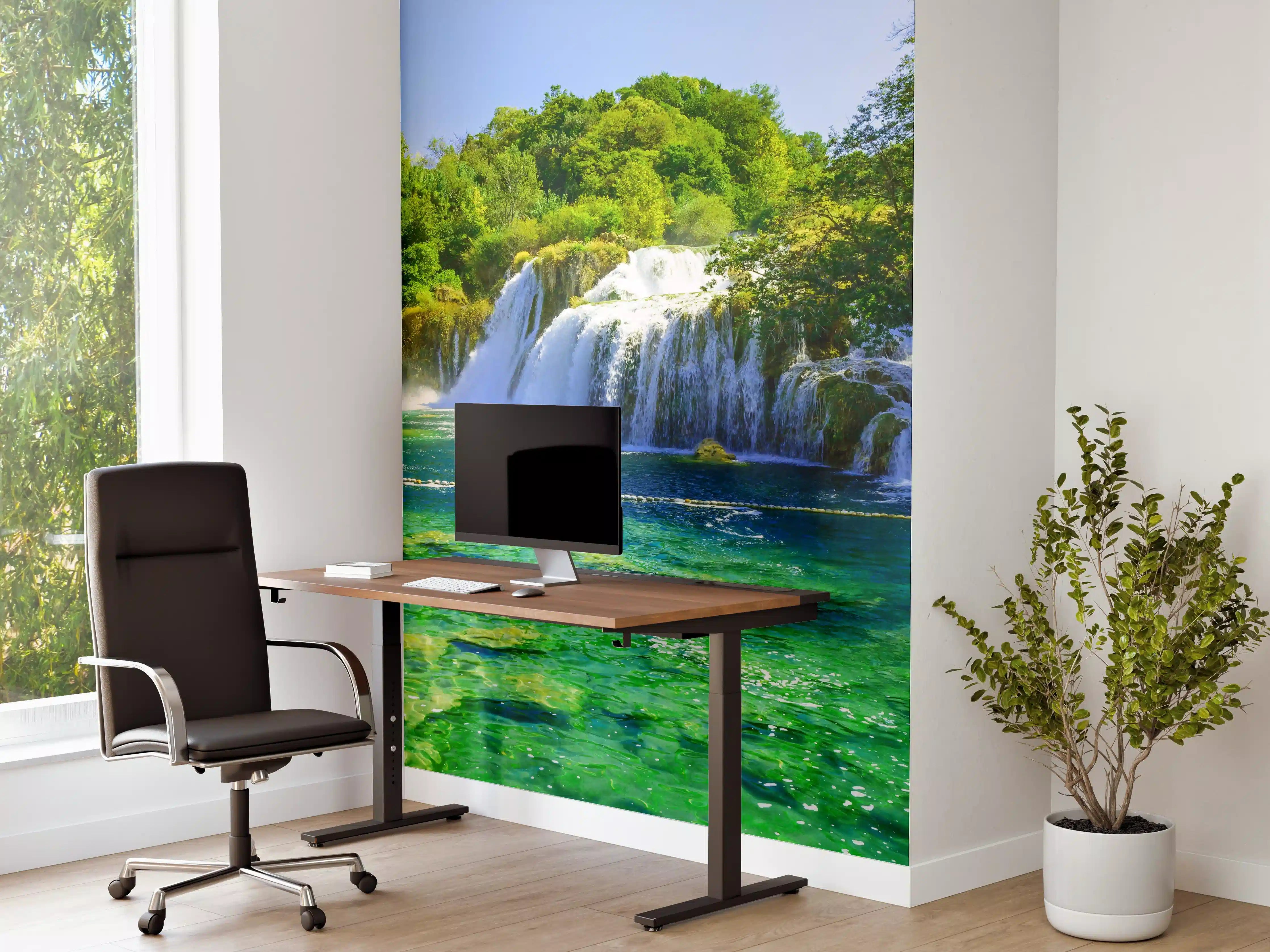 Büro Wandgestaltung - Satte grüne Wasserfälle - Kroatien