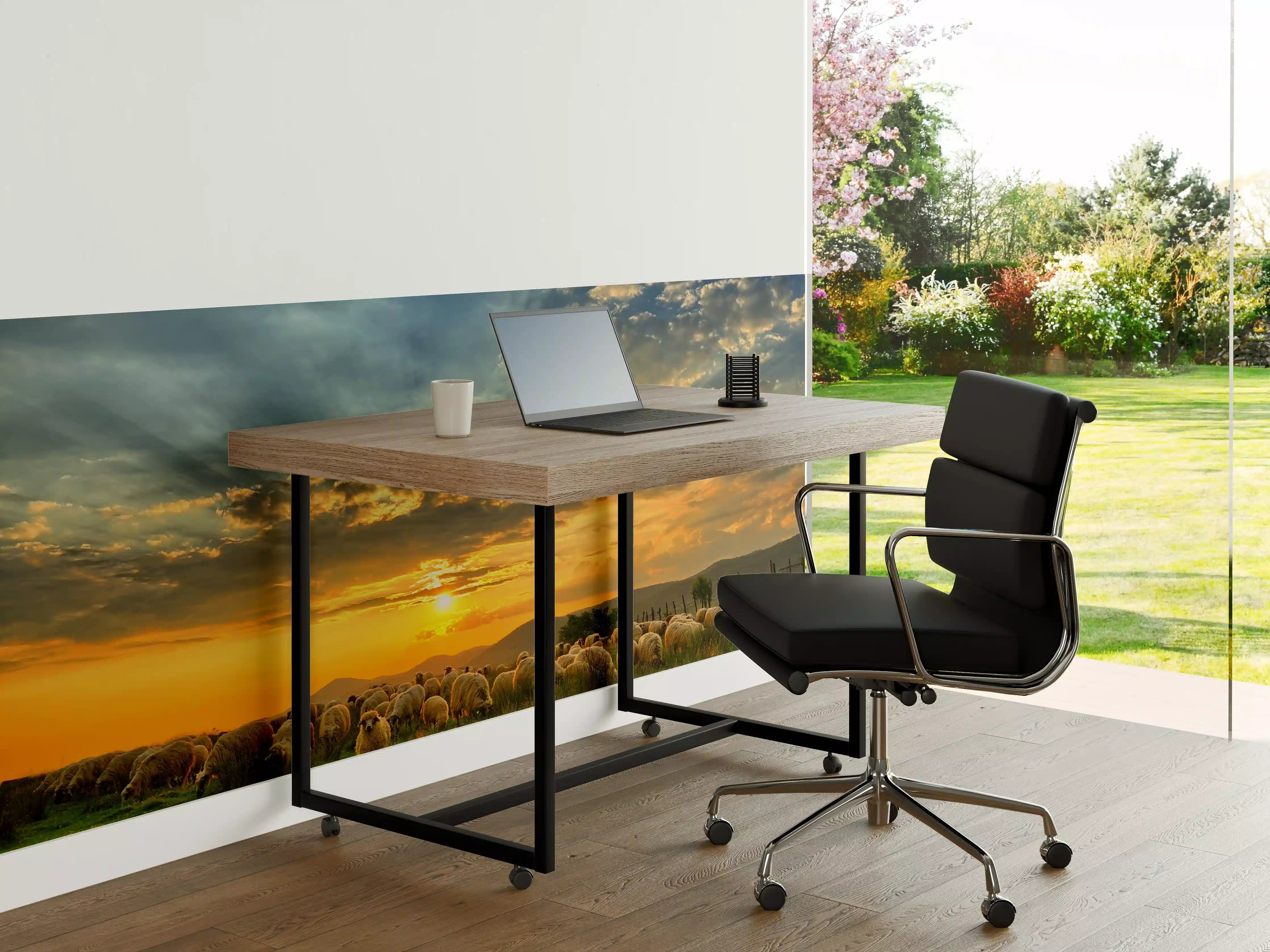 Büro Wandgestaltung - Schafsherde bei Sonnenuntergang