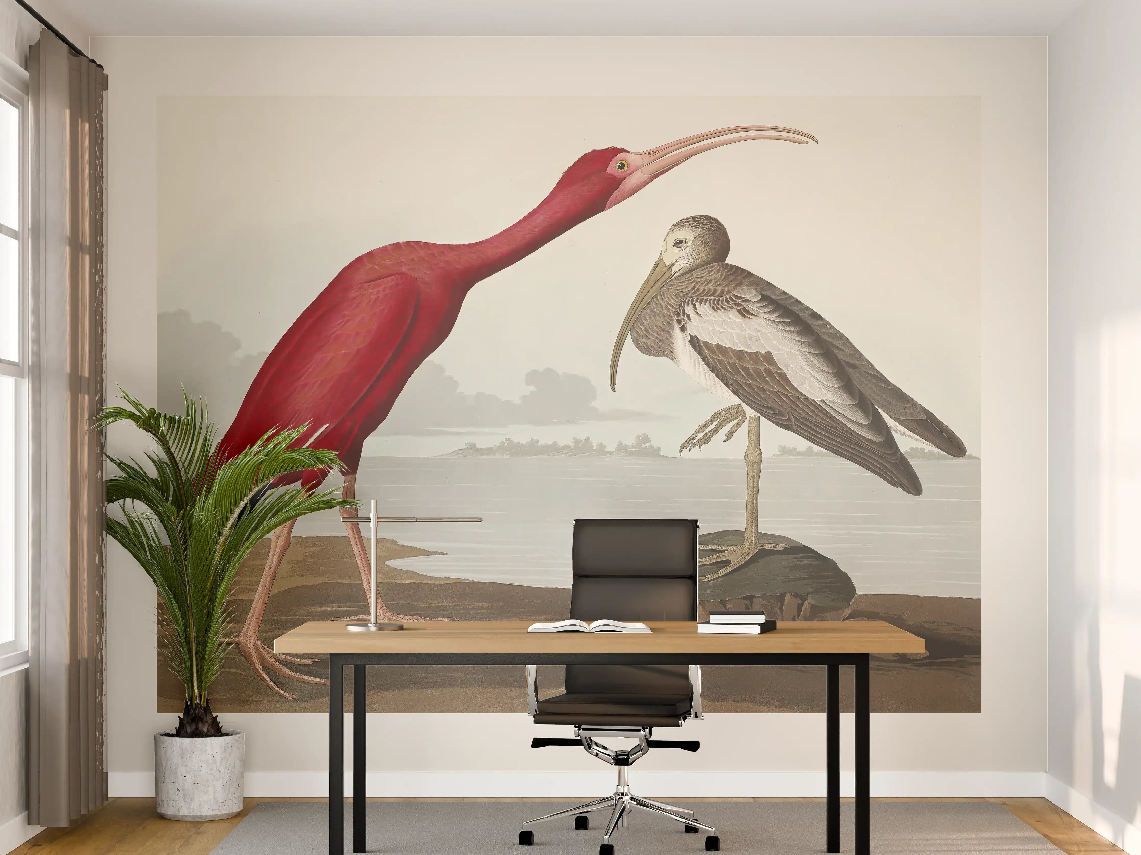 Büro Wandgestaltung - Scharlachsichler Portrait - John James Audubon
