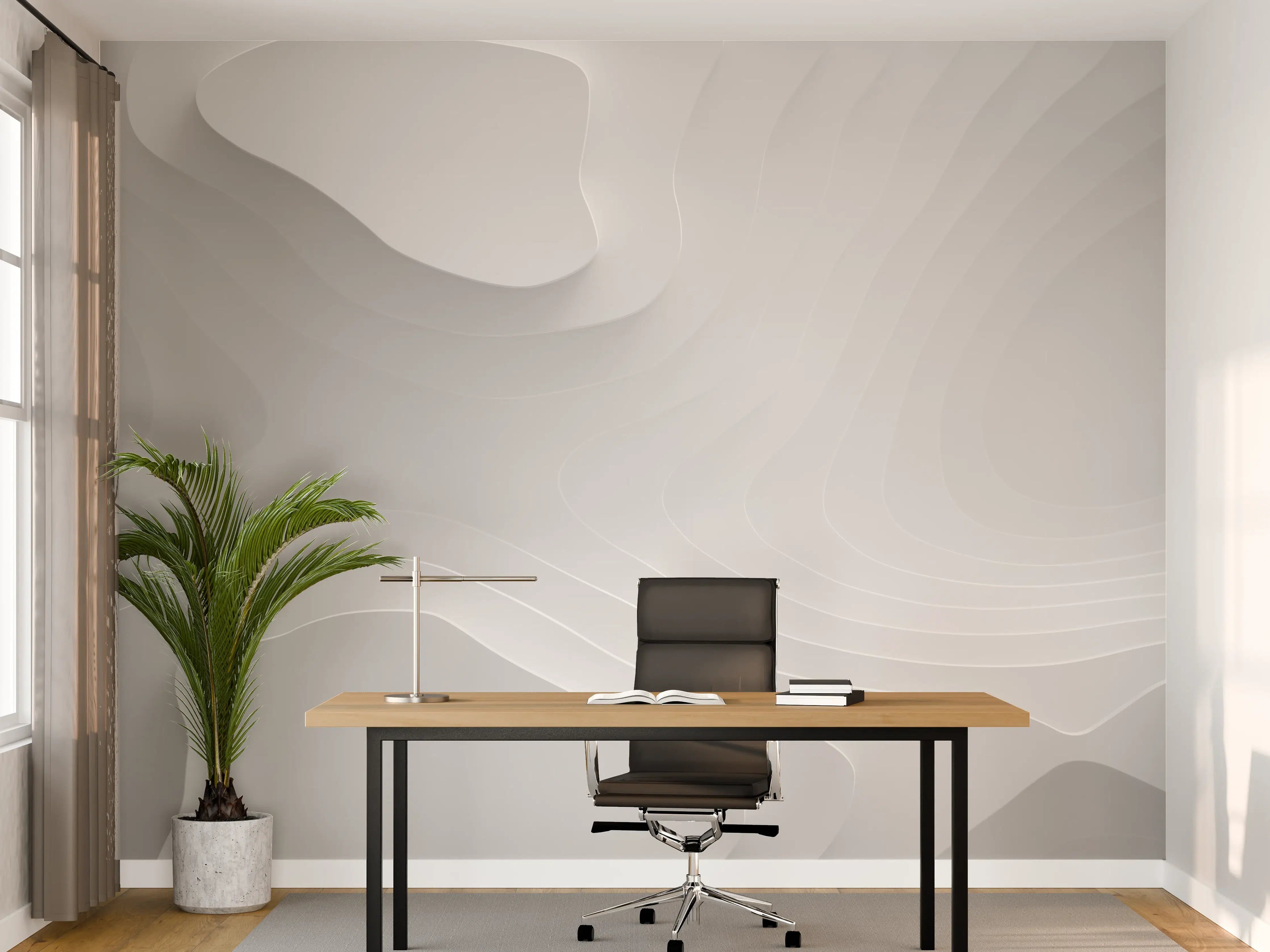 Büro Wandgestaltung - Schiefergraue Marmorstruktur