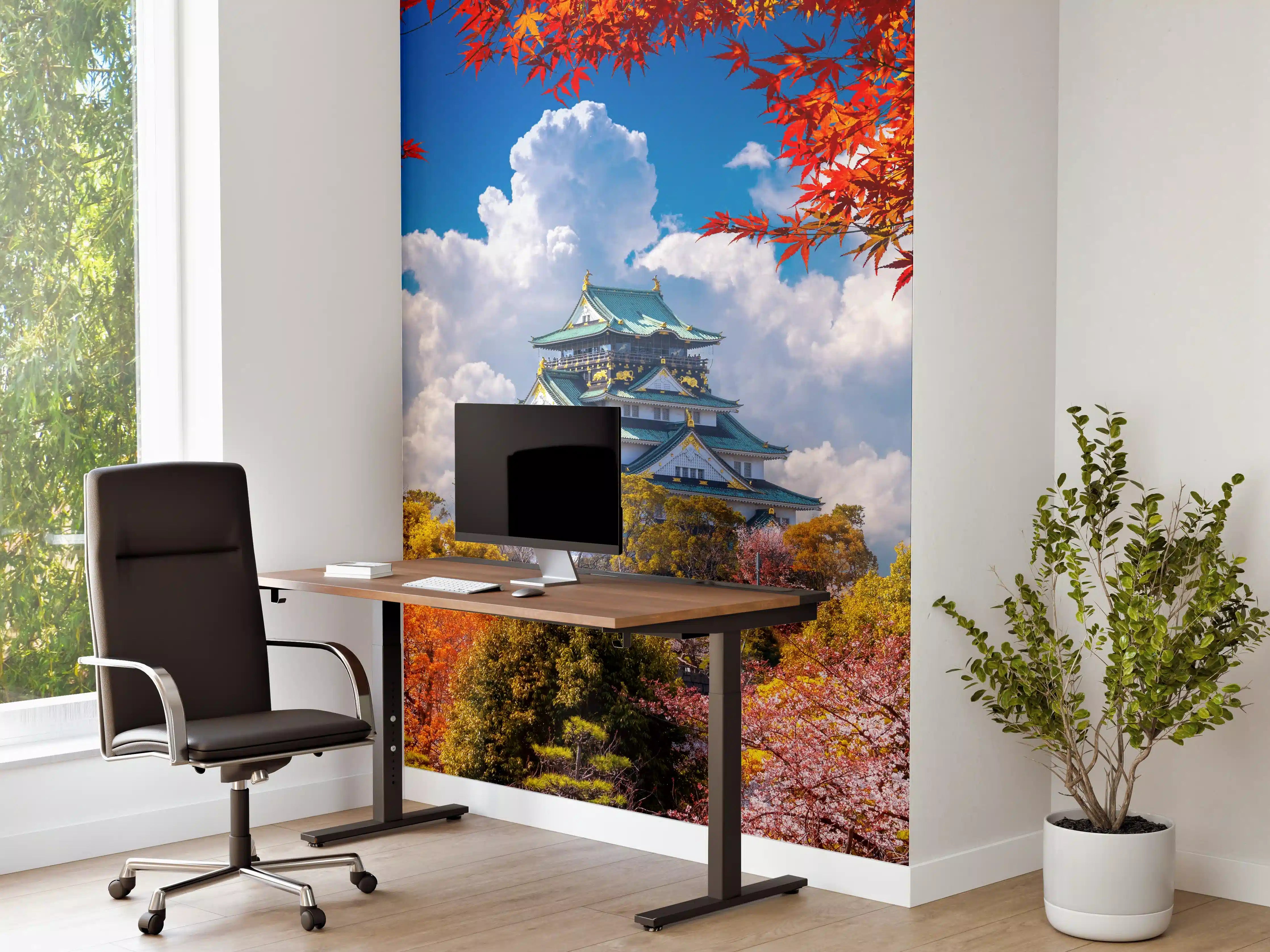 Büro Wandgestaltung - Schloss Osaka im Herbst