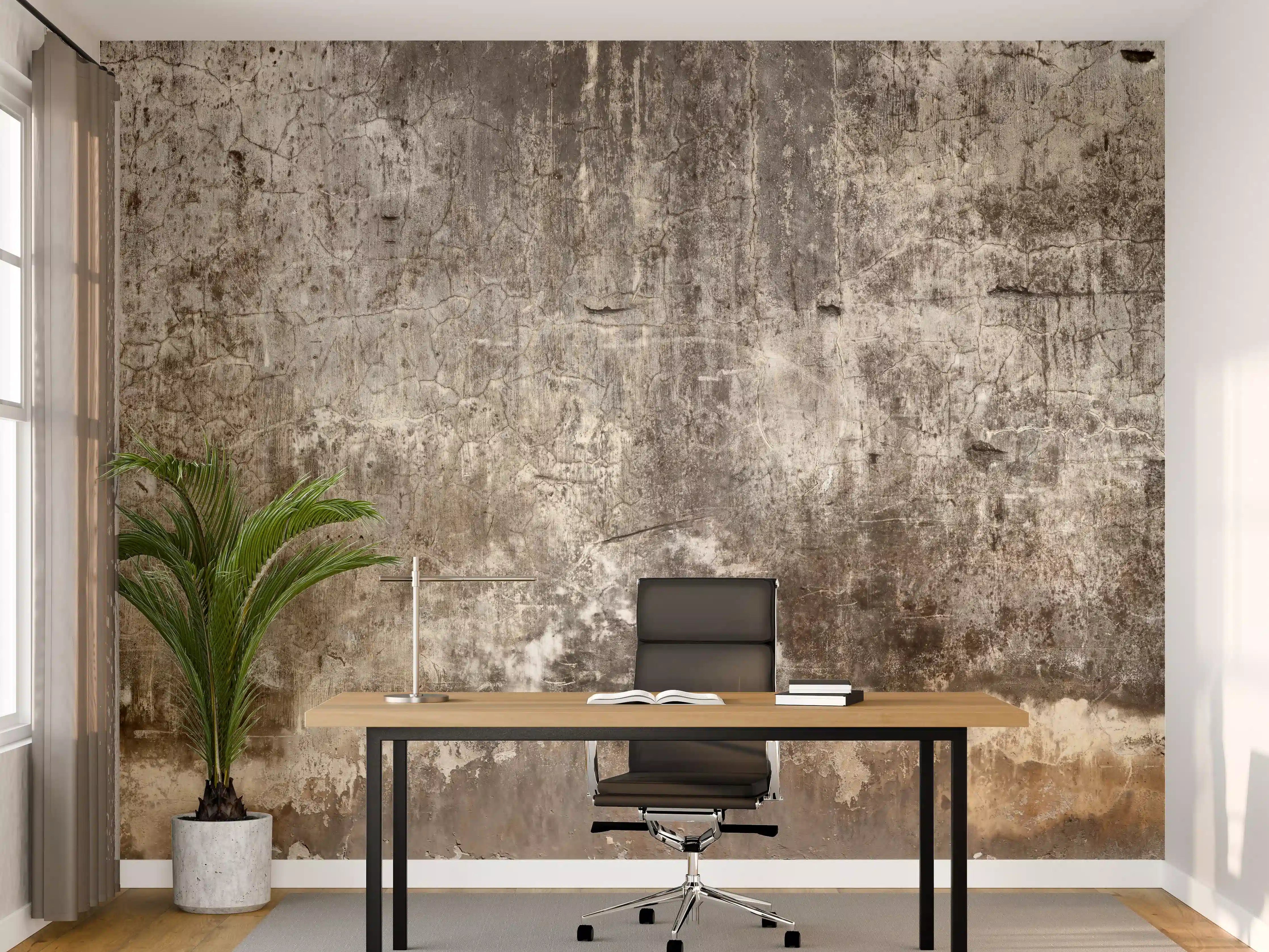 Büro Wandgestaltung - Schmutzige Wand mit kaputtem Zementputz