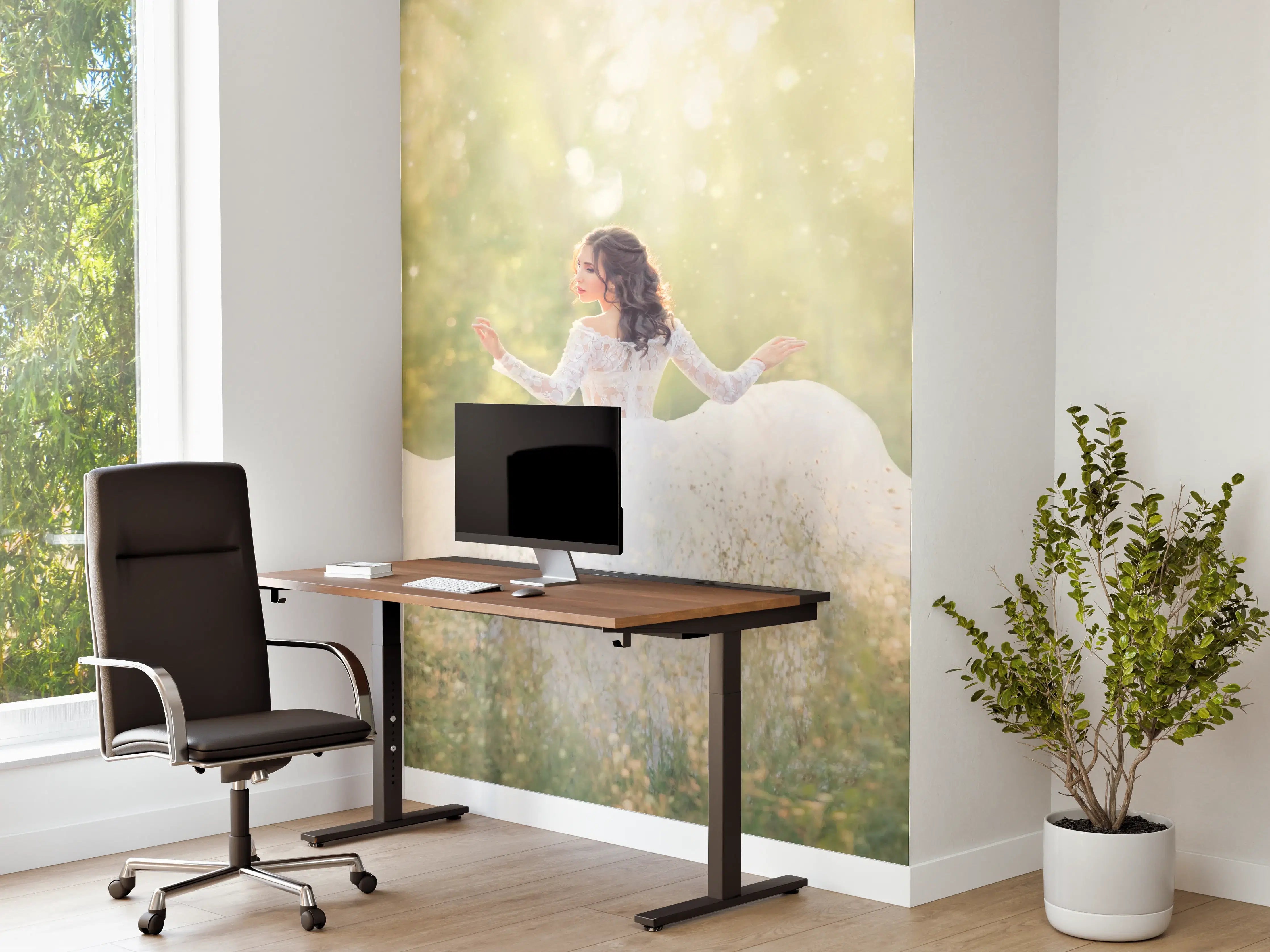 Büro Wandgestaltung - Schöne Braut im Wald