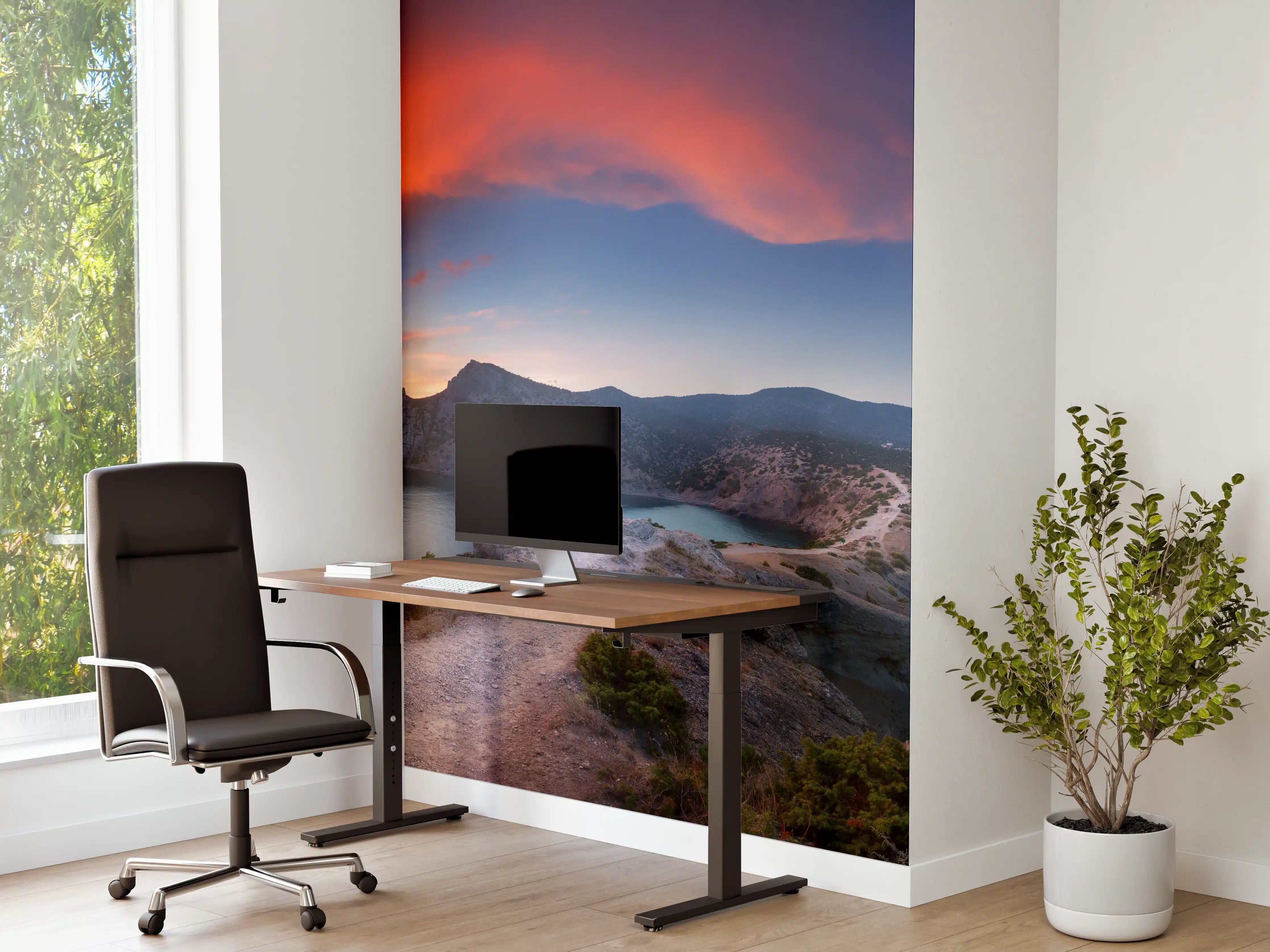 Büro Wandgestaltung - Schöne Panoramalandschaft mit Bergen