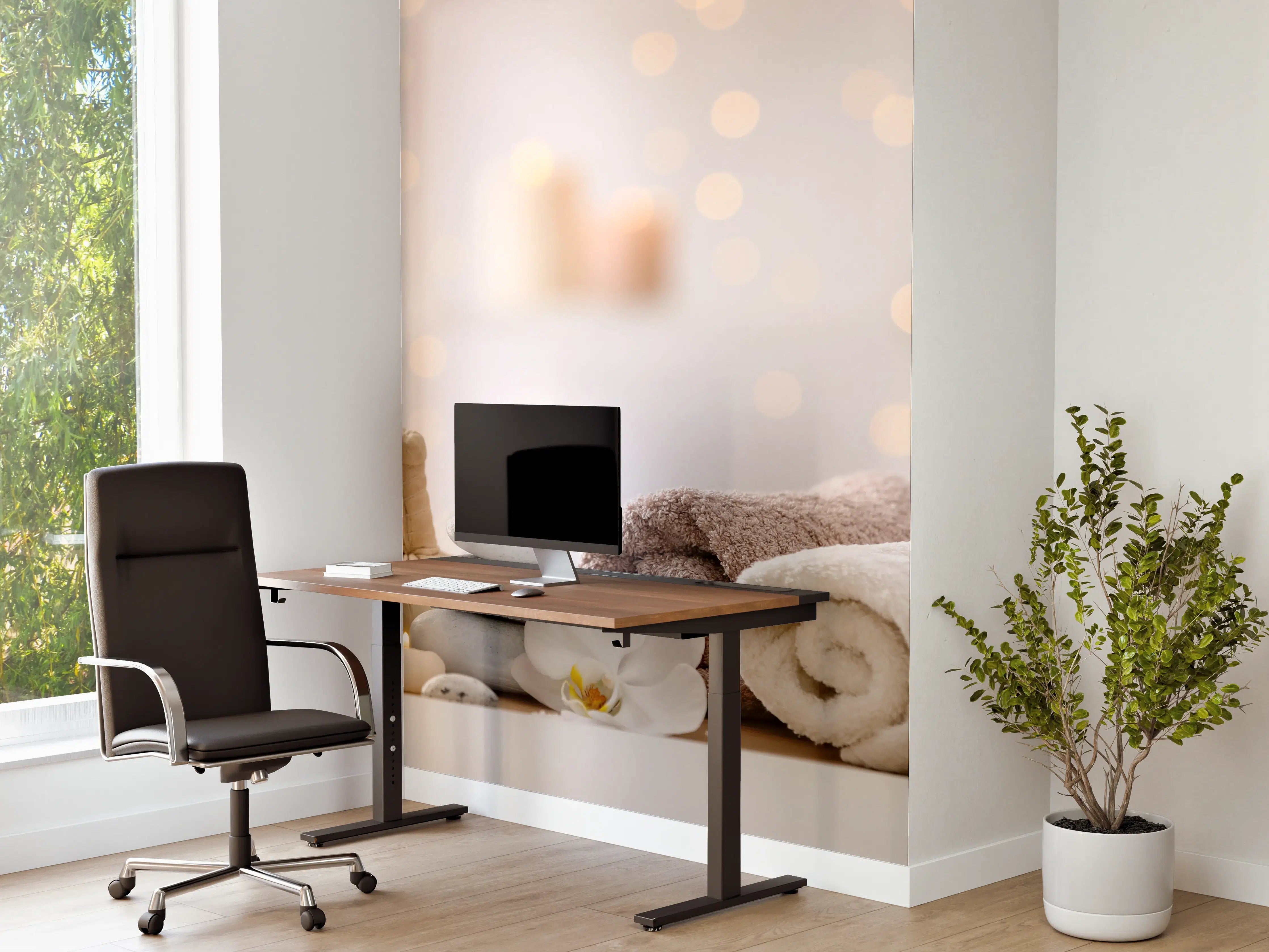 Büro Wandgestaltung - Schöne Spa-Komposition auf Tisch