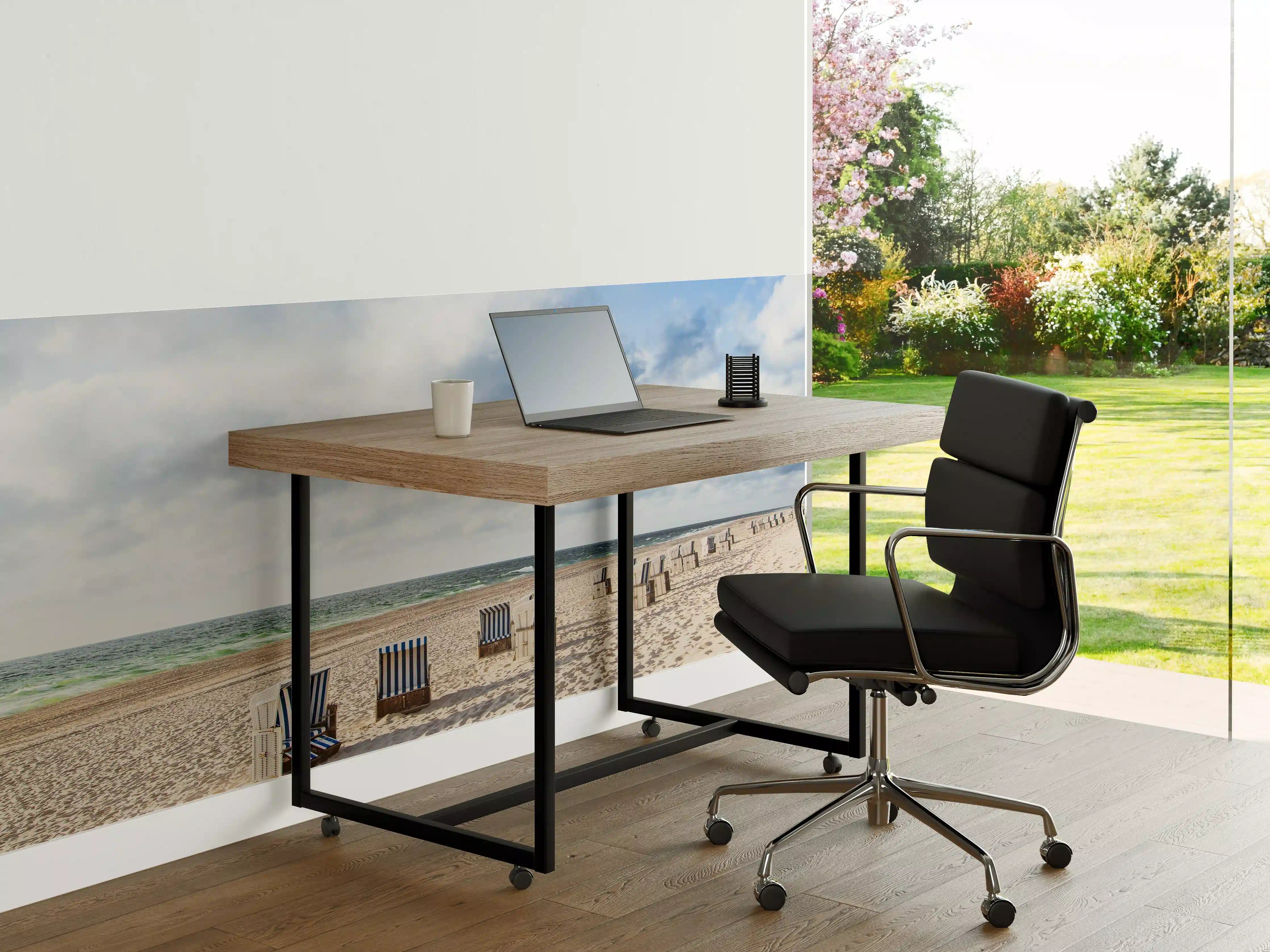 Büro Wandgestaltung - Schöne Strandliegestühle in Blau und Weiß